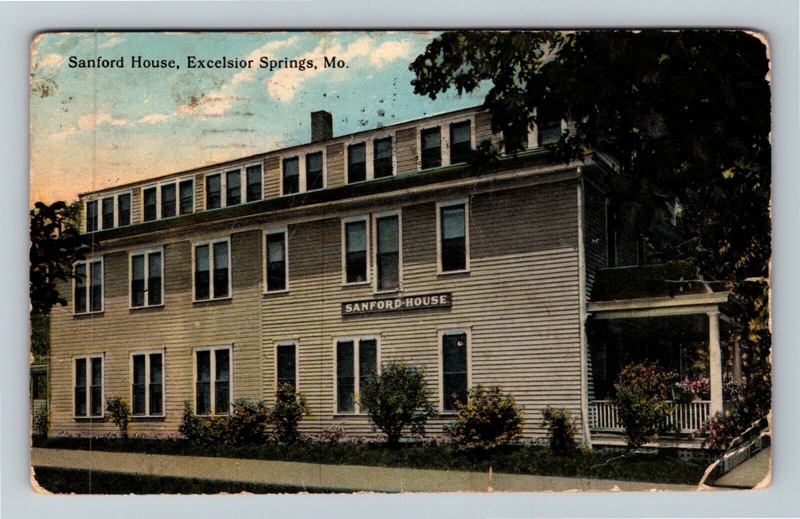 Excelsior Springs Missouri, Sanford House Hotel Adverting c1915 Vintage Postcard