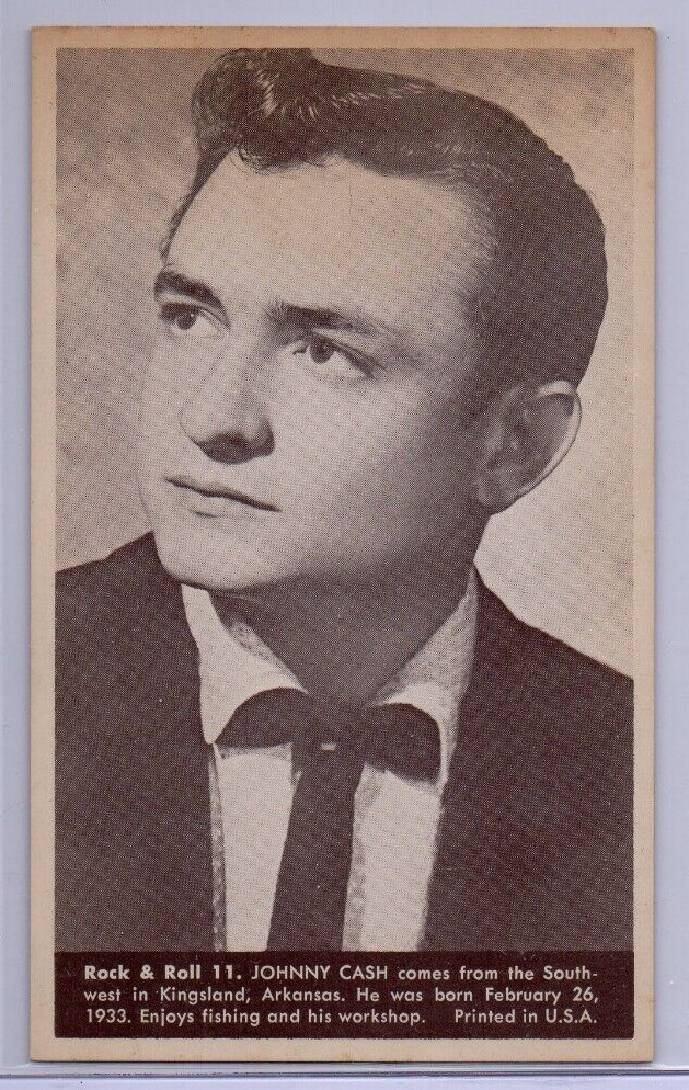 1959 NU Cards Rock & Roll #11 JOHNNY CASH Rookie Card RC, Man in Black