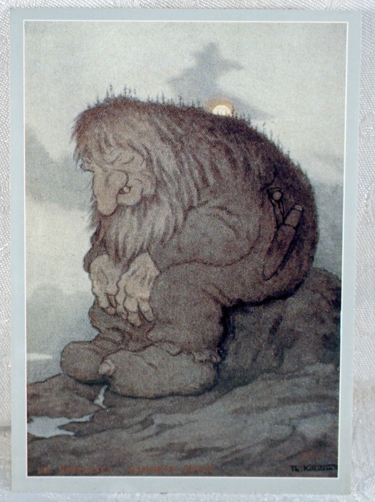Postcard Th. Kittelsen (1857-1914) The Troll Wondering about his Age