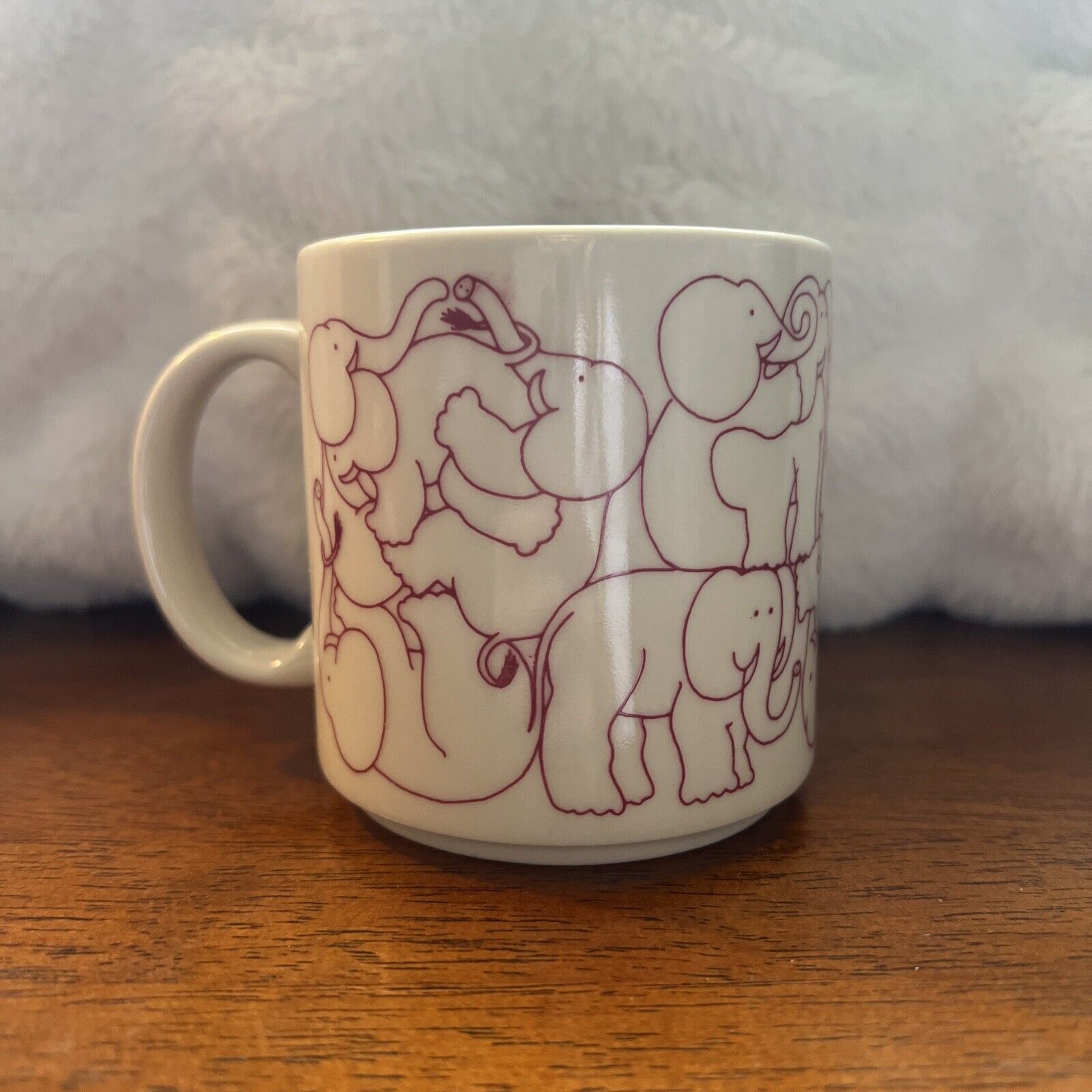 Vintage Taylor & NG Nitetime Naughty Elephant Orgy 10 Oz Coffee Mug 1984 Japan