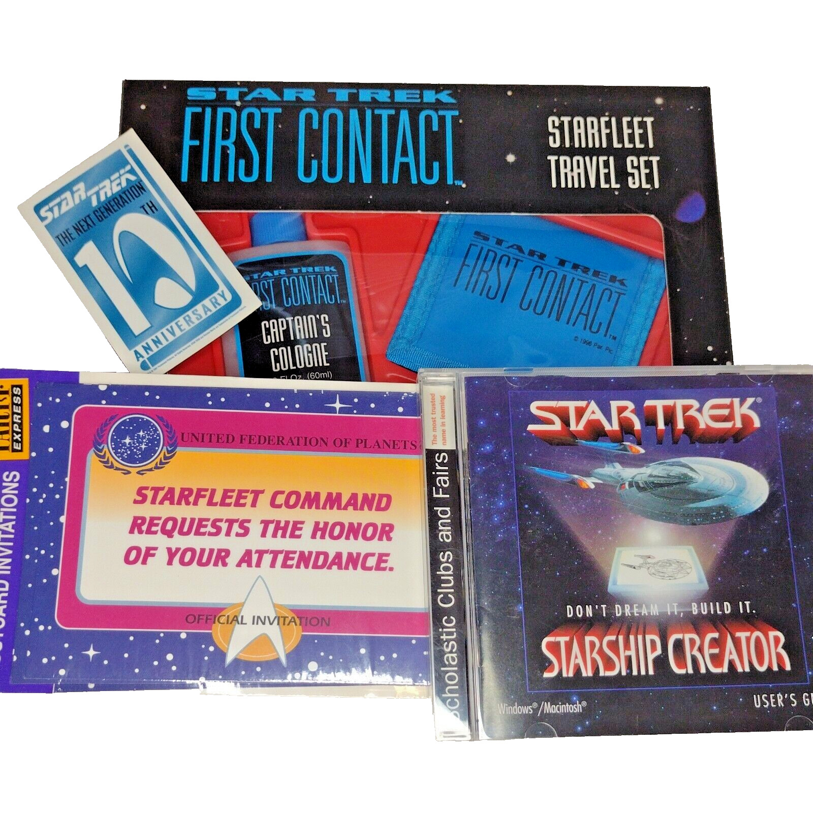 STAR TREK Collector Lot Travel Set Invitations Starship Software- Magnet Vintage