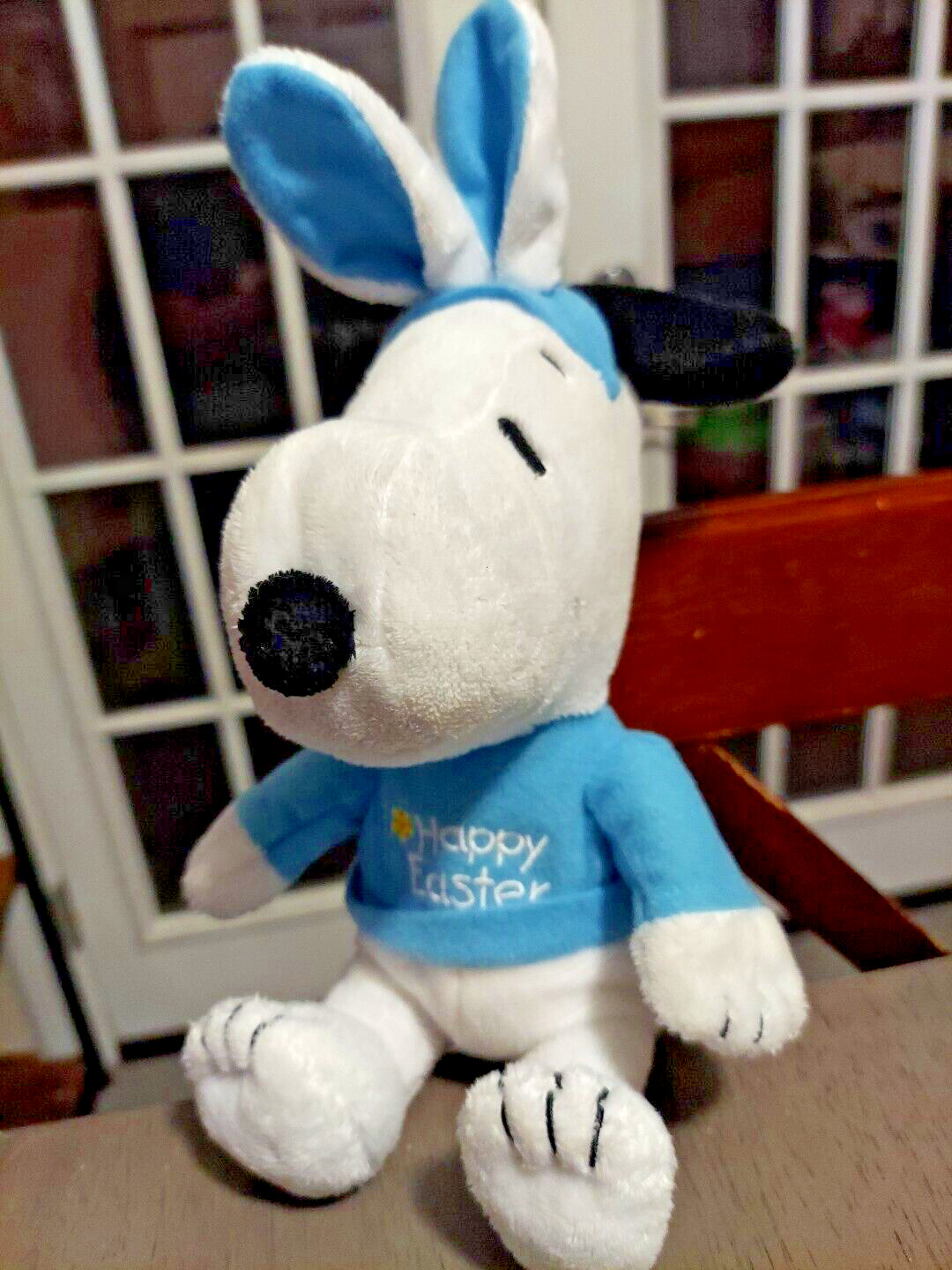 PEANUTS Snoopy Dog Plush Stuffed Animal 10”  Bunny Ears Happy Easter