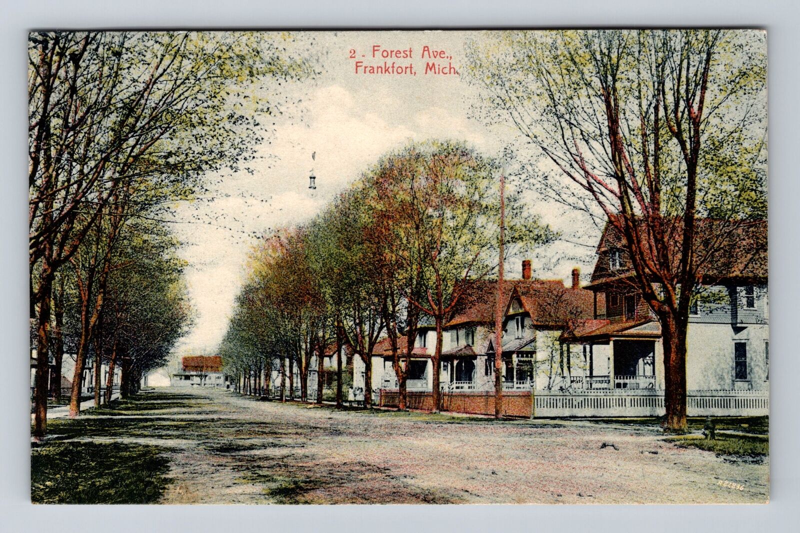 Frankfort MI-Michigan, Forest Ave Residences, Antique, Vintage c1909 Postcard
