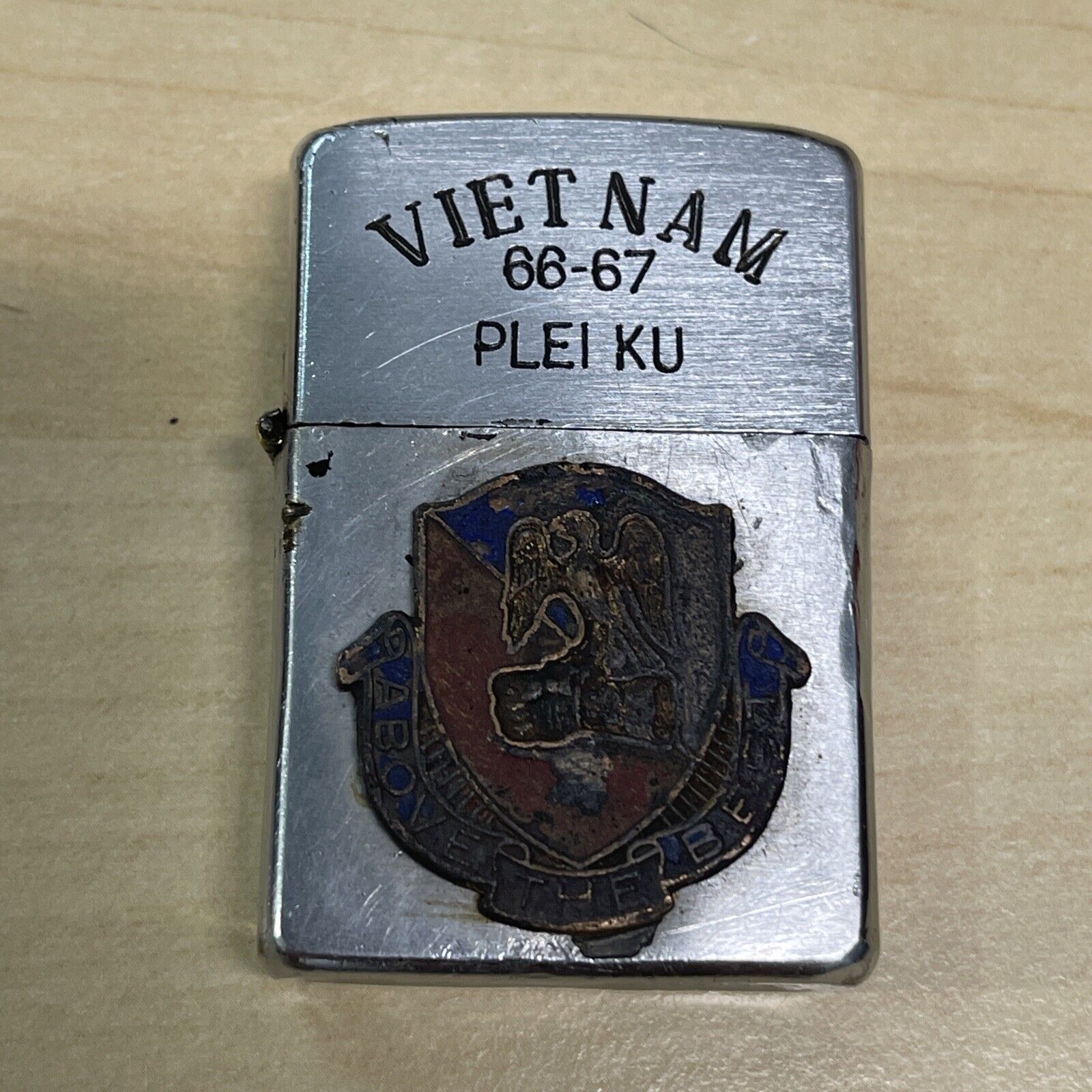 Vietnam Zippo 1966-67 Plei Ku “ Always Ripped Or Always Stoned “ War Lighter