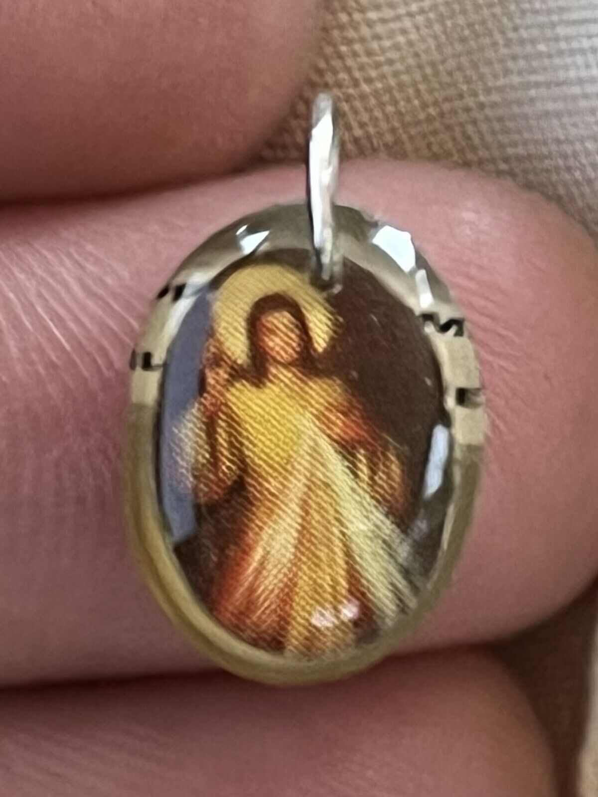 Beautiful Vintage Necklace Charm | Christian | Jesus On Front | Holy Sprit Back