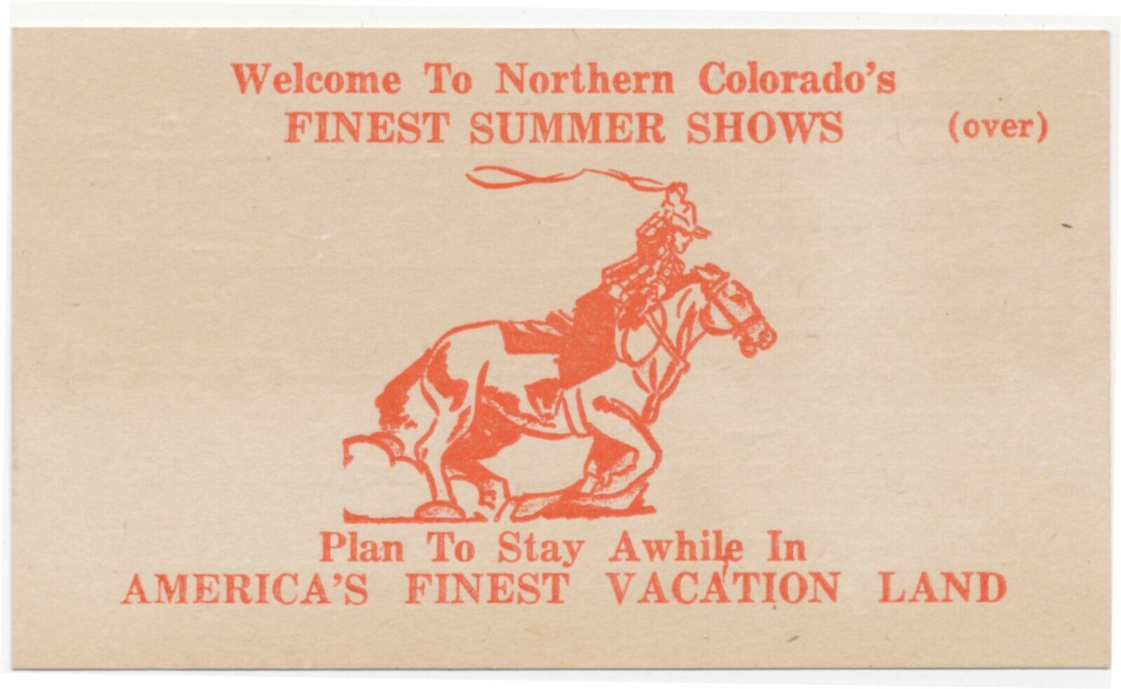 1940s Welcome To Northern Colorado\'s Finest Summer Shows Pow-Wow Rodeos Round-up