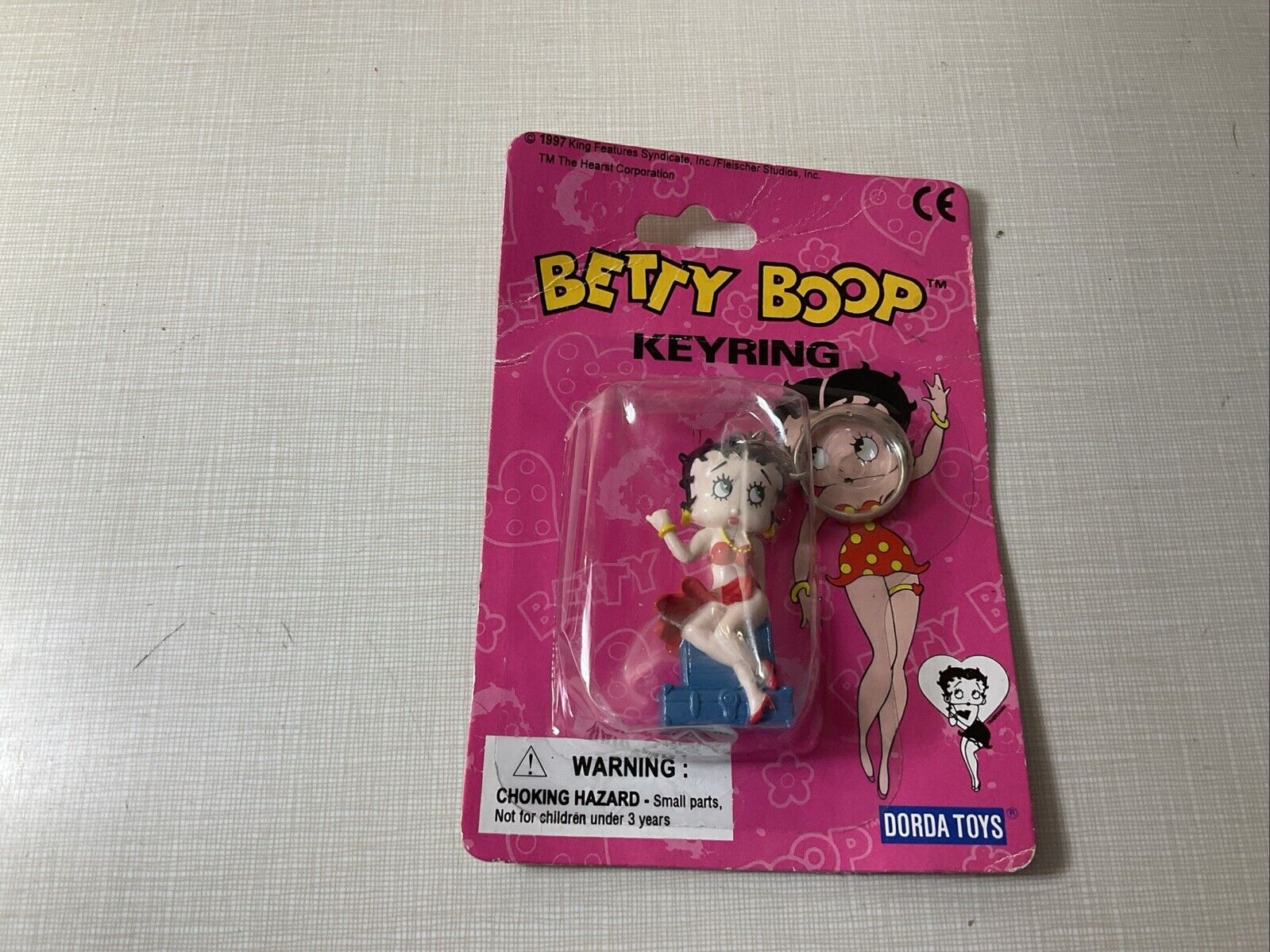 Betty Boop Keyring, 1997 Dorda Toys, Red bikini top and skirt