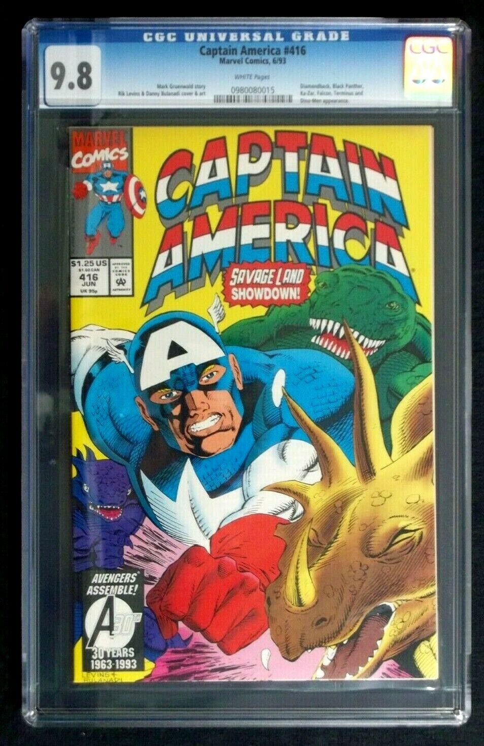 Captain America #416 CGC 9.8 1st appearance of Mark Macross vintage Marvel 1993