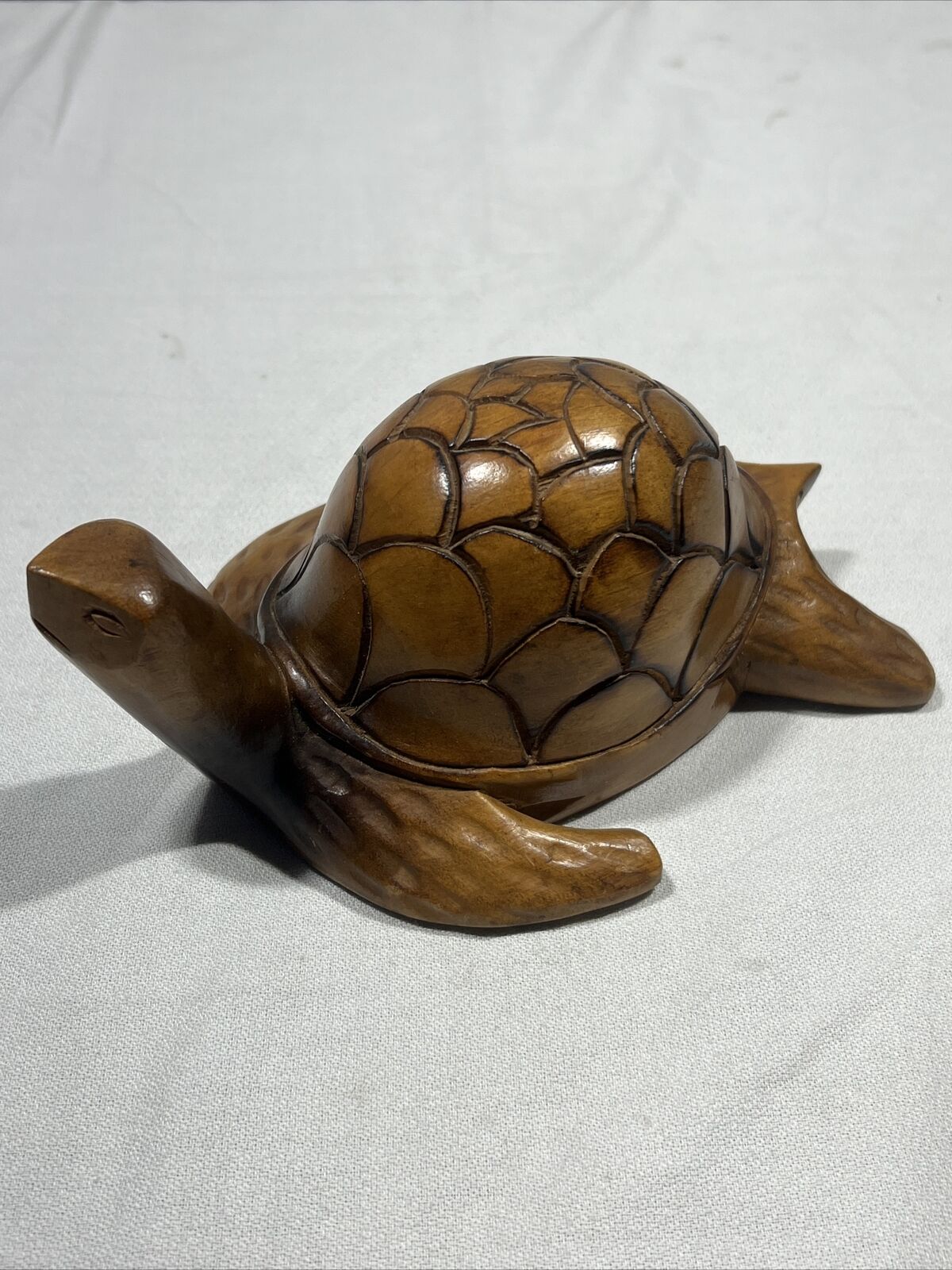 Vintage Carved Wood Sea Turtle