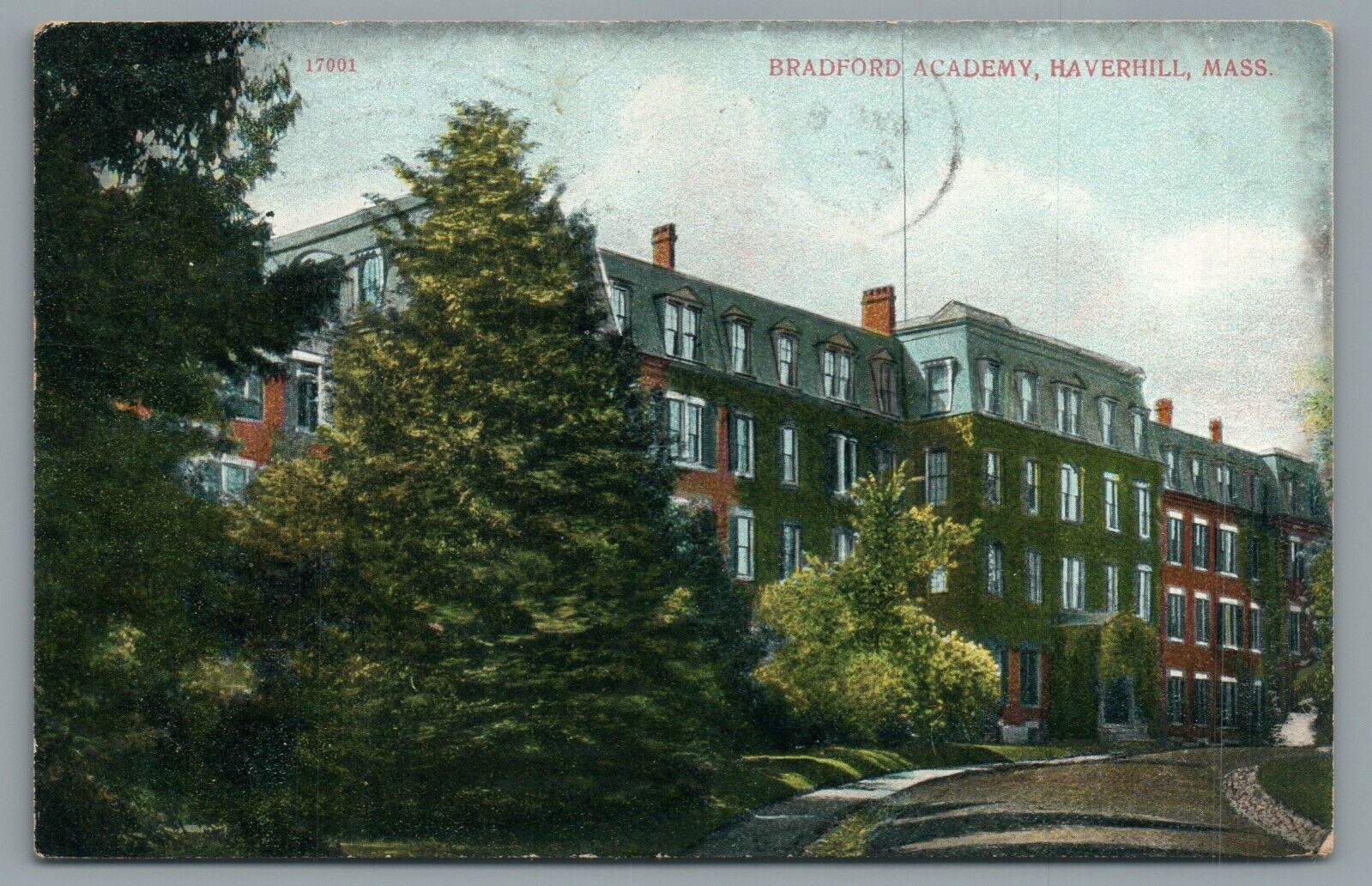 Bradford Academy Haverhill MA Massachusetts Vintage Postcard Posted 1909