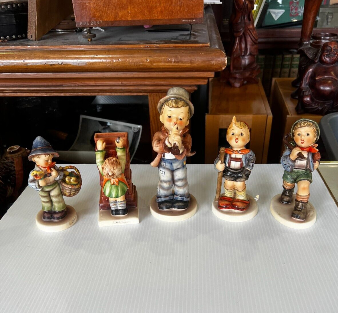 Lot of 5 Goebel Hummel Figurines _ TMK5 _ Run-A-Way, Easter Greetings, and More