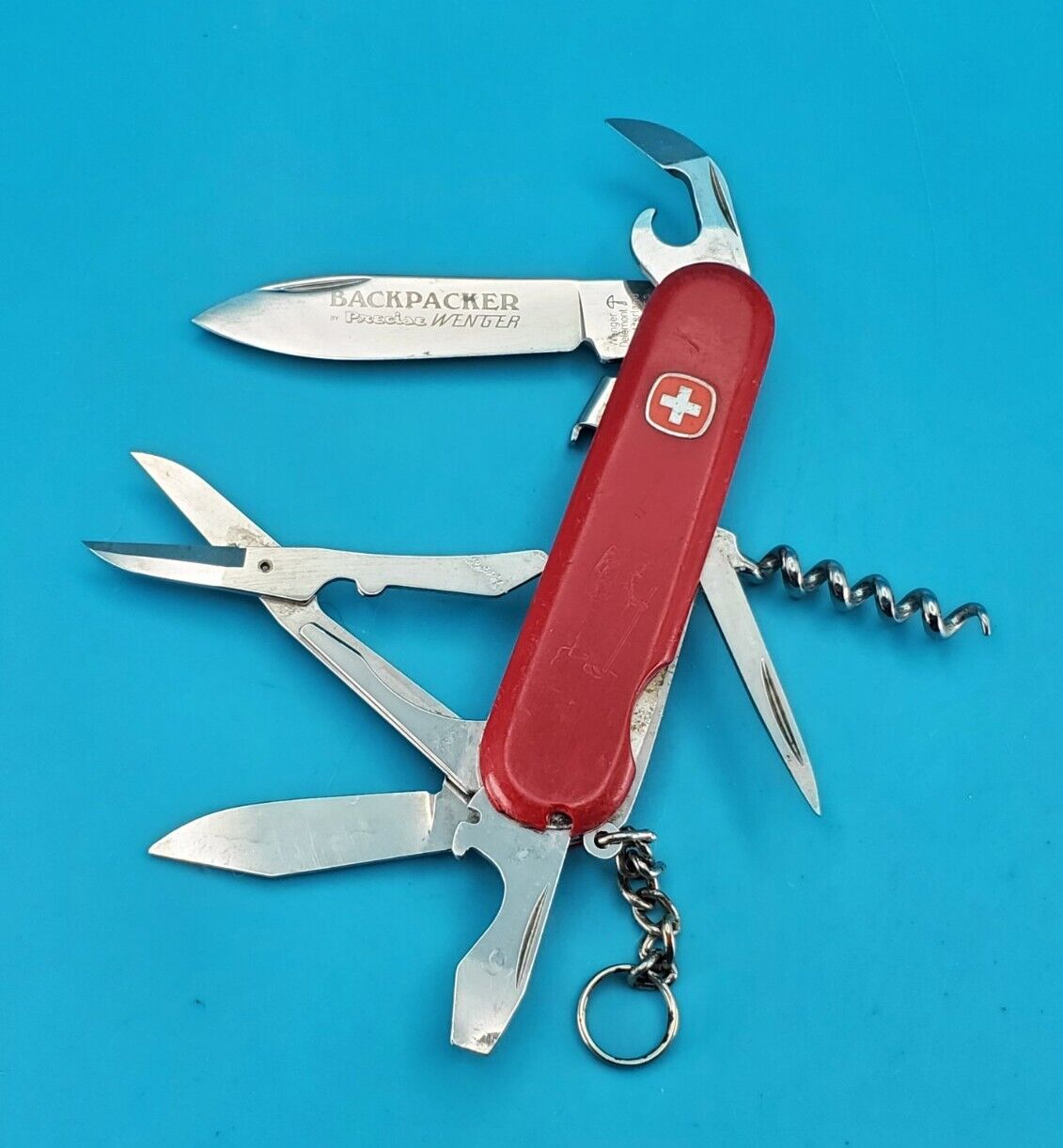 Vintage Wenger Teton Red Swiss Army Knife Multi Tool