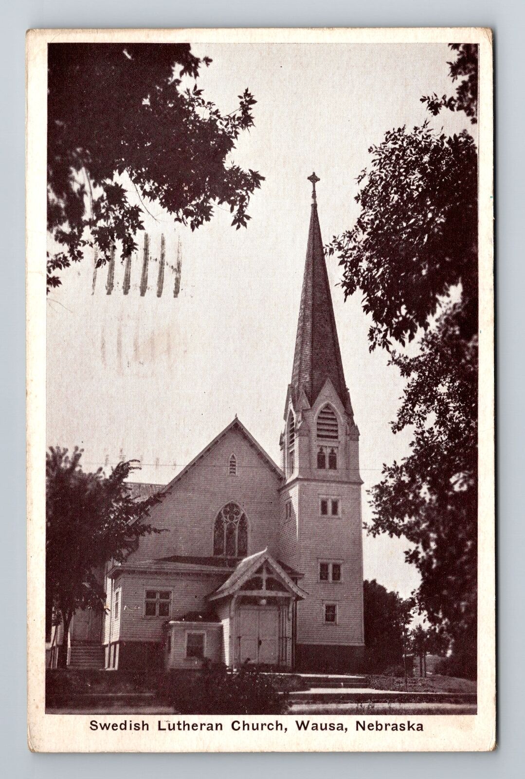 Wausa NE-Nebraska, Swedish Lutheran Church, c1940 Antique Vintage Postcard