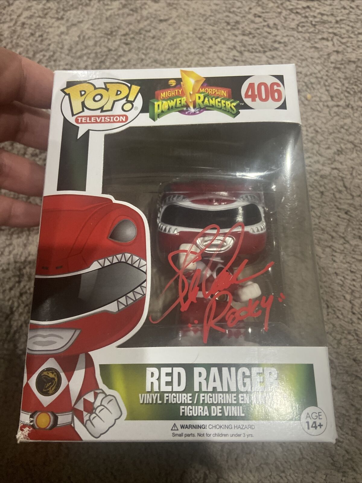 FUNKO POP RED RANGER AUTOGRAPHED BY STEVE CARDENAS \