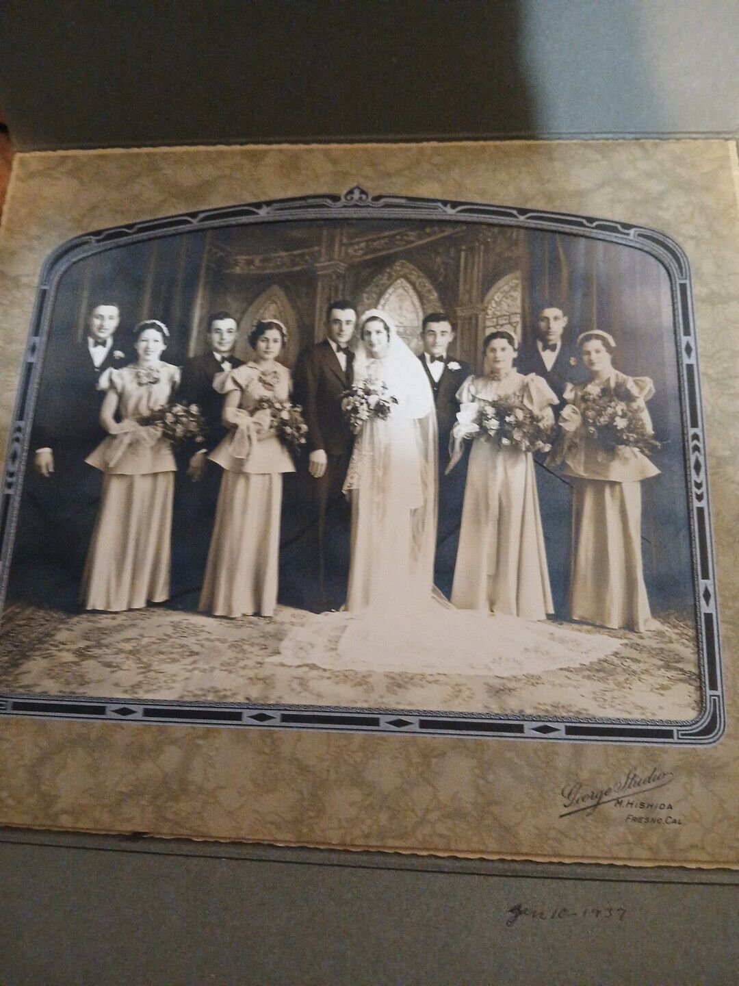 Fresno, CA George Studio M. Hishida Wedding Photo 1937 8