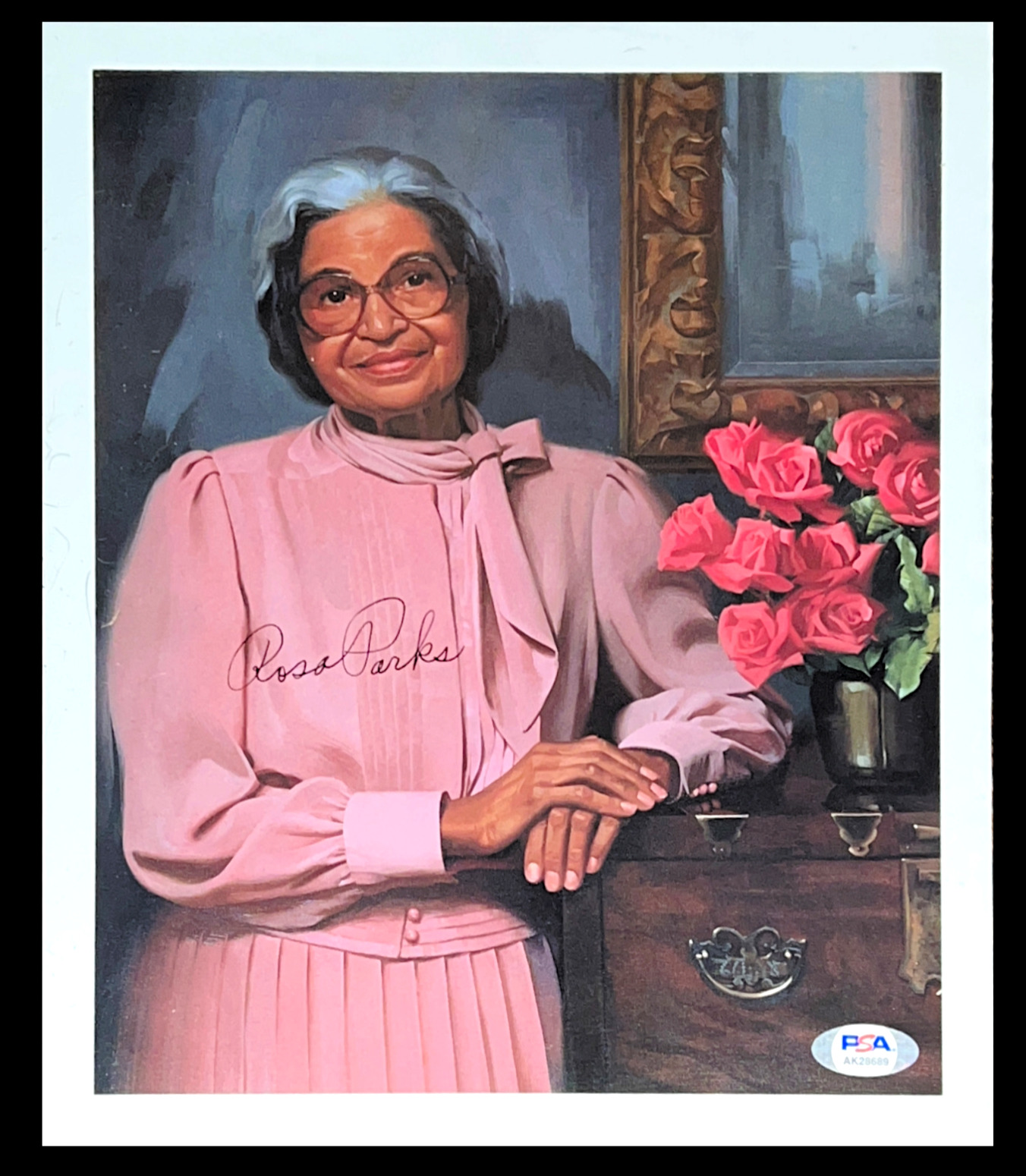 ROSA PARKS HAND SIGNED AUTOGRAPHED 8X11 PHOTO WITH PSA DNA COA AND LOA VERY RARE