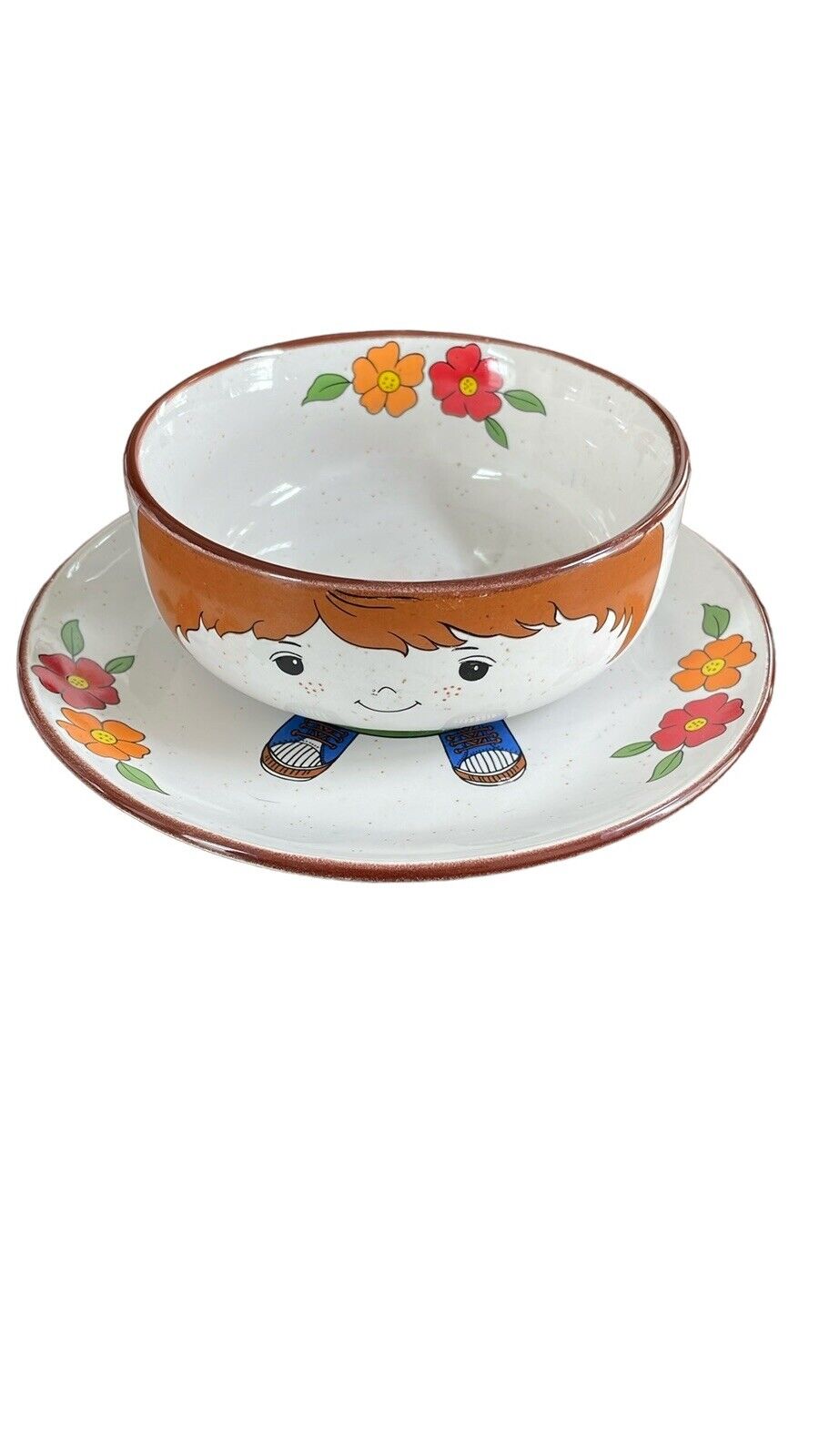 Vintage Interpur Children\'s Dish Set  Plate And Bowl Only Missing Mug