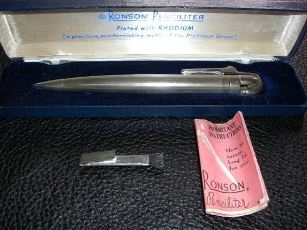 1950s Ronson Penciliter with pencil oil lighter box