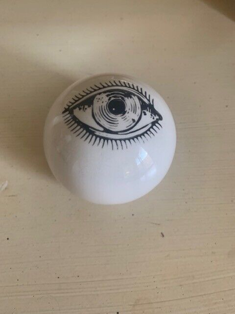 Rare Surrealist Piero Fornasetti Ceramic Eyeball Paperweight, Italy, 1960s
