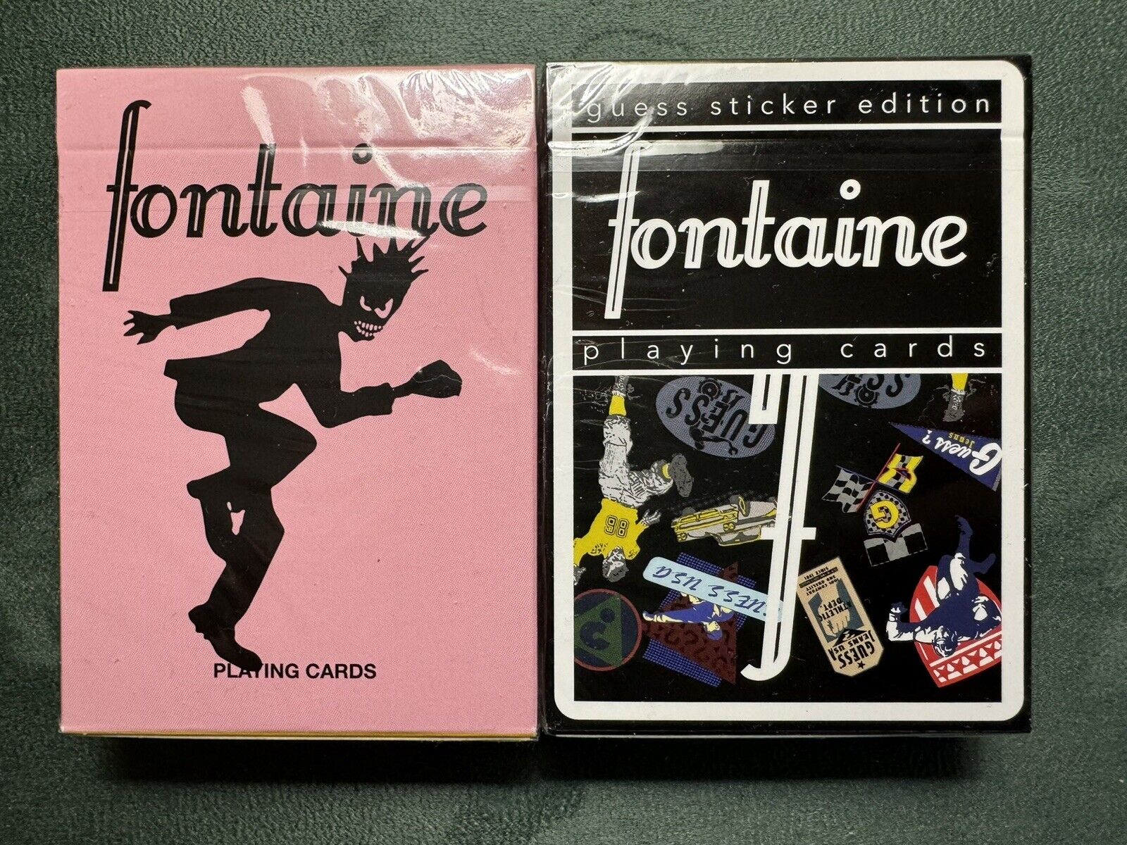 2 Decks Of Fontaine Playing Cards 1 Skank Ed. & 1 Guess Sticker Edition