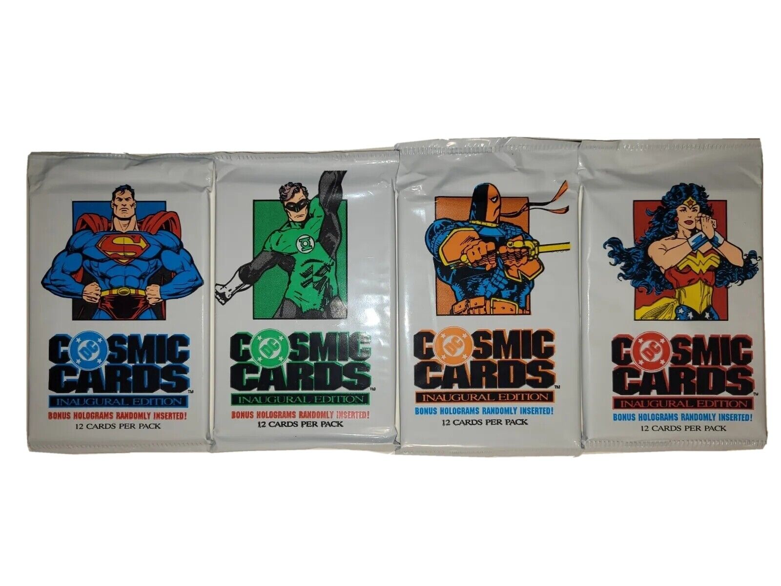 1991 DC Comics Cosmic Cards Impel Pack Art Lot of 4 vintage trading card packs