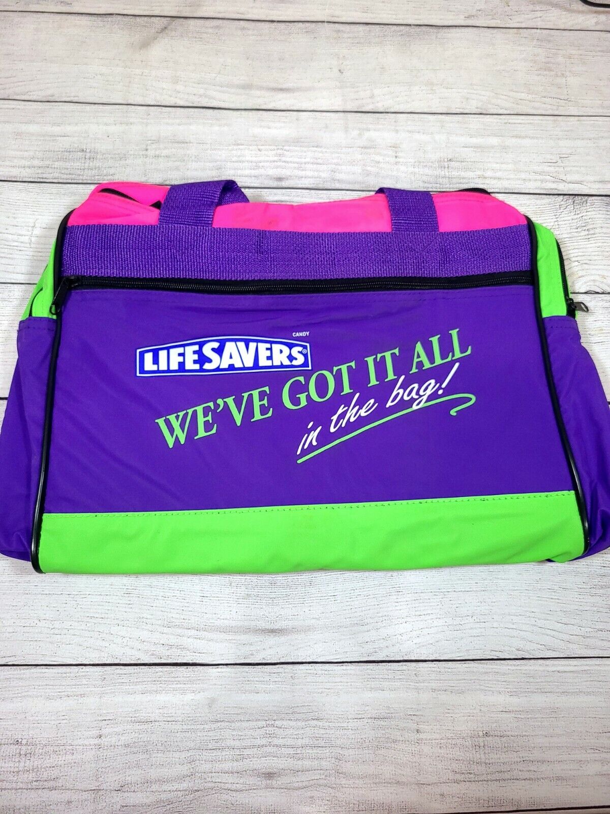 Vintage LIFE SAVERS CANDY Advertising Small Tote Duffel Bag NOS RETRO