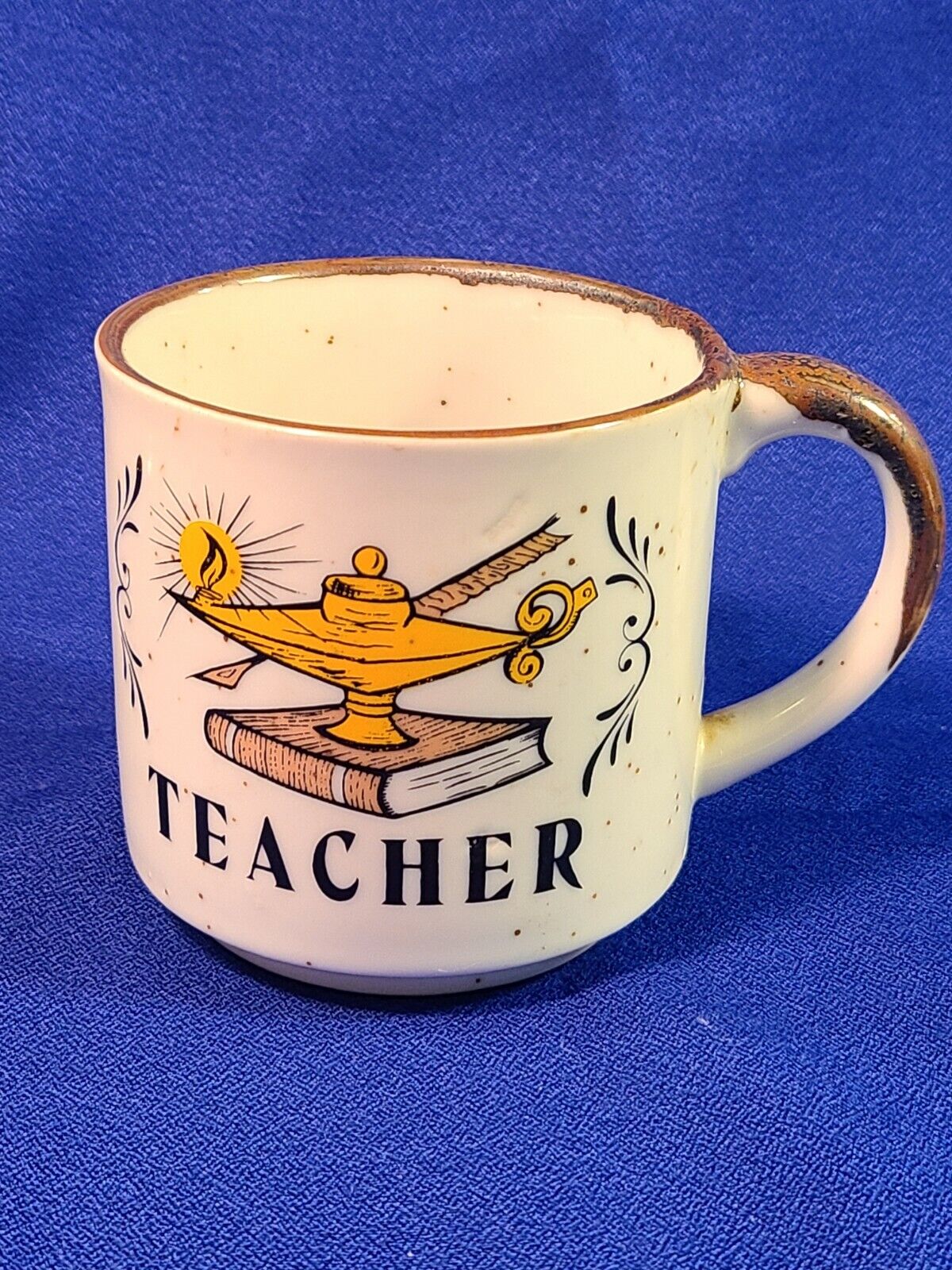 Vintage Teacher Appreciation Coffee Mug Tea Cup Old Symbol of Knowledge Japan