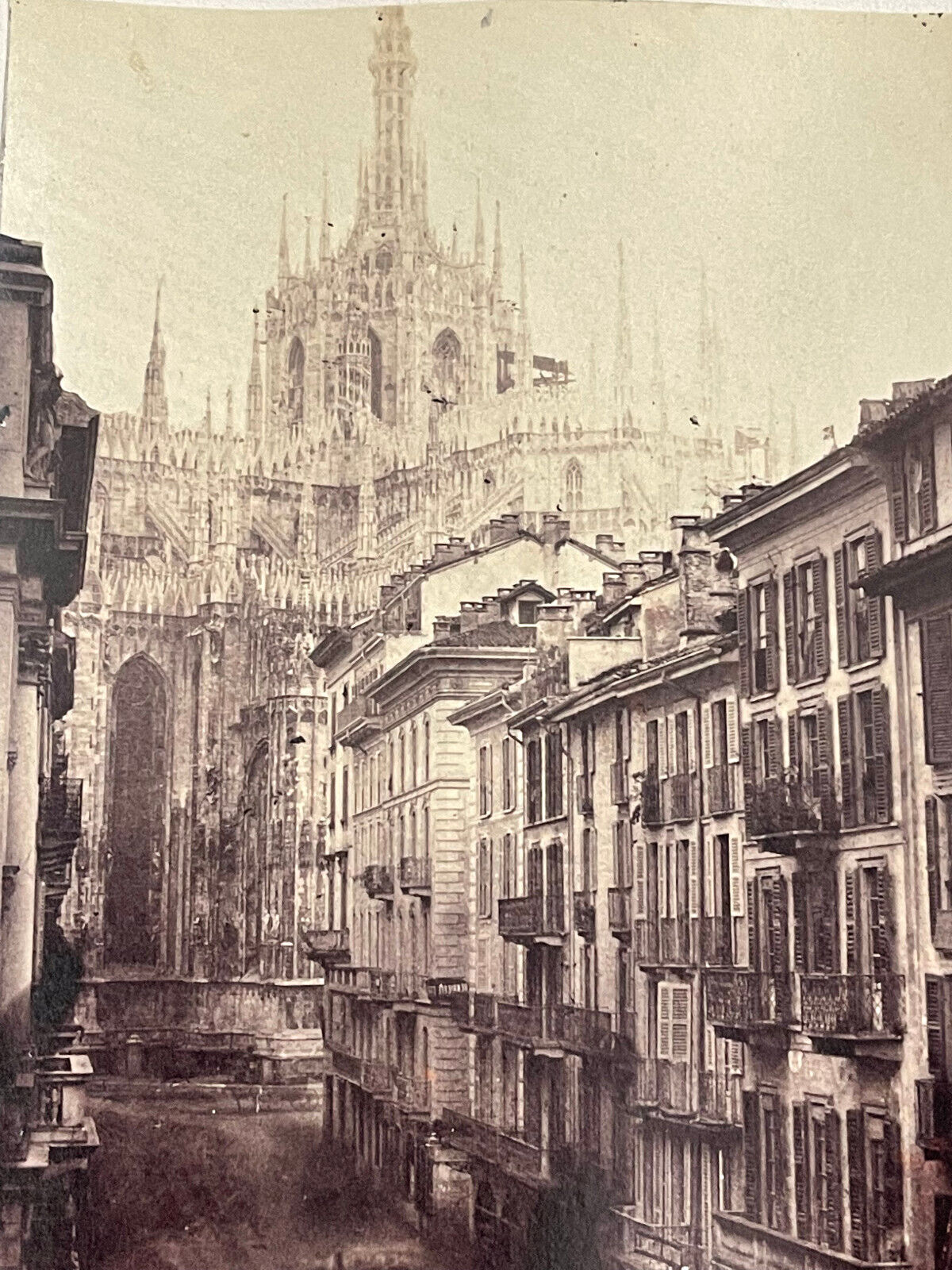 Rare 19th Late Architecture Photo Milan Dome Landscape Cathedral Church Italy