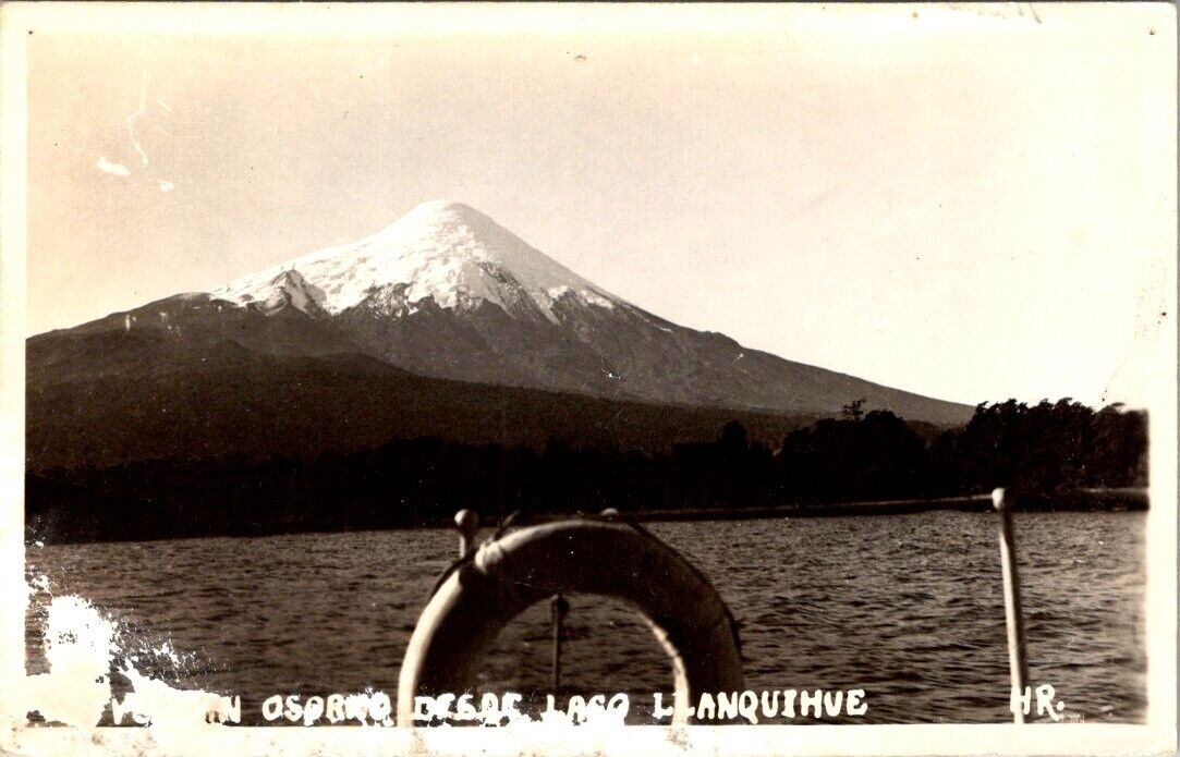 Vintage Real photo Postcard - Volcán Osorno- Lake Llanquihue, Chile unposted