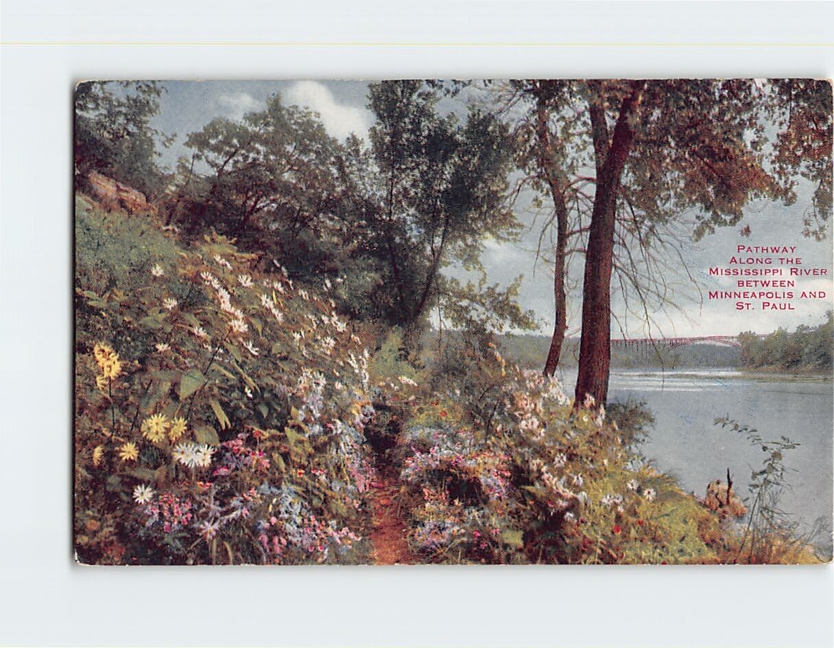 Postcard Pathway Along The Mississippi River, Minnesota