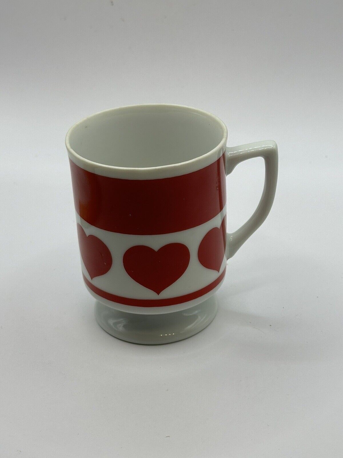 Vintage Lefton Footed Coffee Mug - Heart pattern - Porcelain Mug-- #591