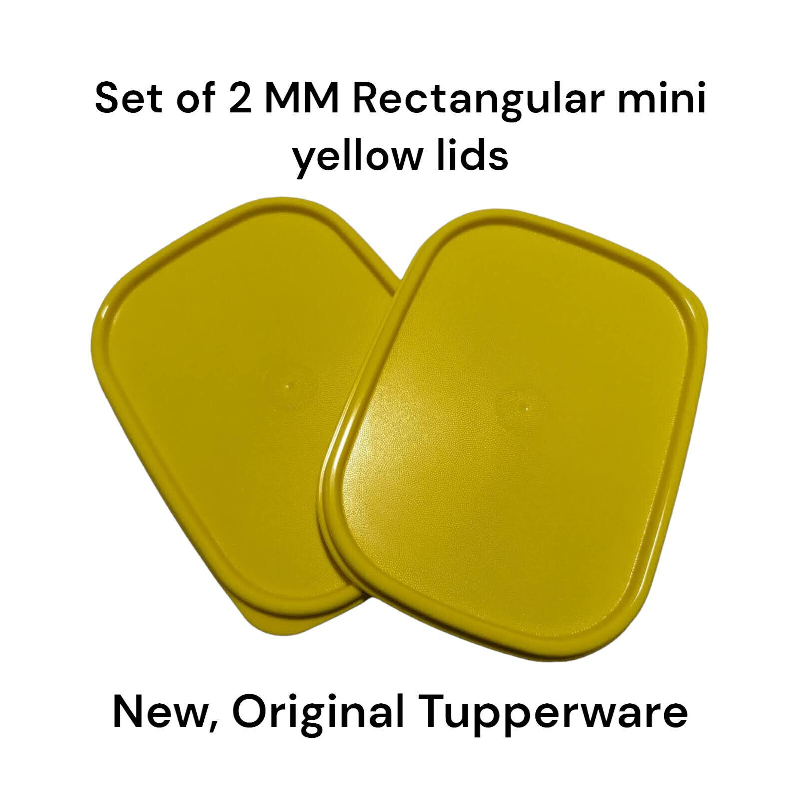 Original Tupperware Modular Mates Yellow Mini Rectangular 1793 2 Pcs Seal Lid