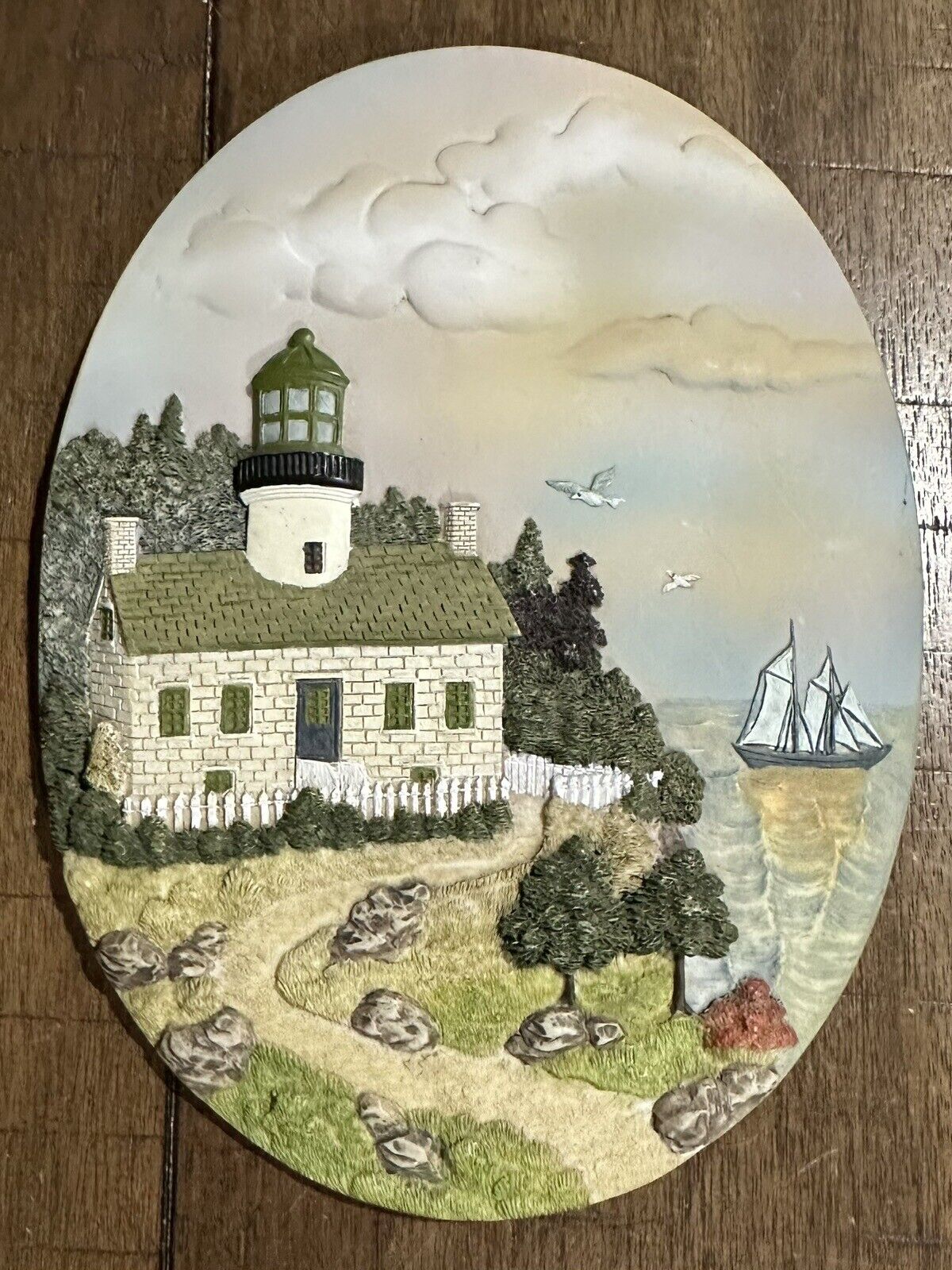 Old Point Loma Lighthouse San Diego Ceramic Oval Wall Hanging Popular Imports