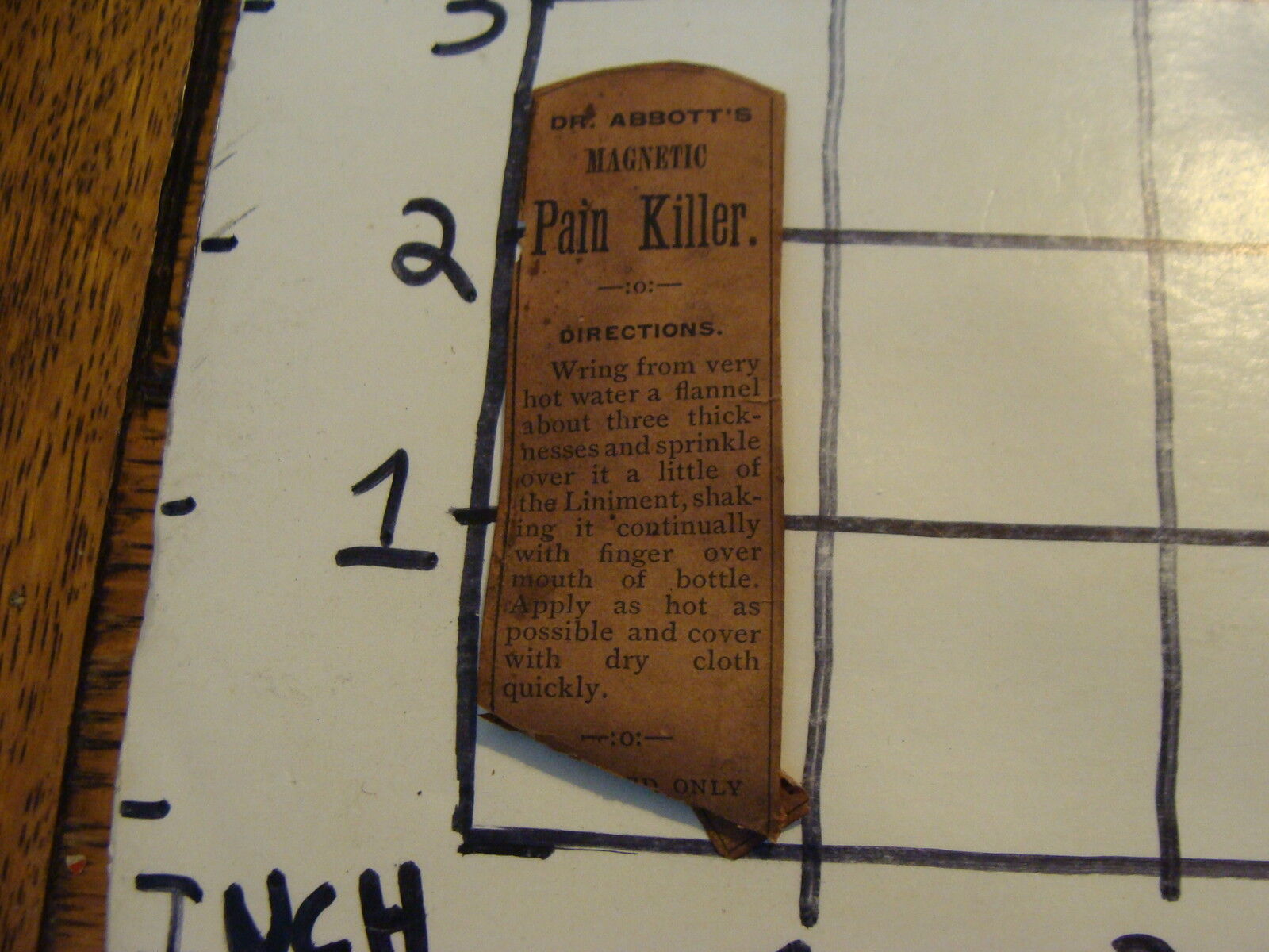 Vintage Original Label: Dr. Abbott\'s Magnetic PAIN KILLER 
