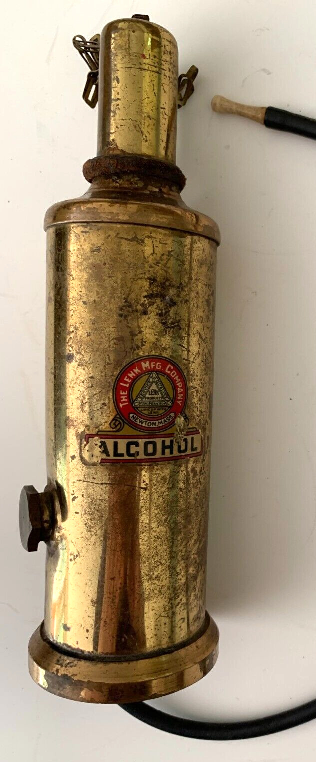 Vintage Lenk Blow Torch Brass Military Alcohol Mouth Blow Torch