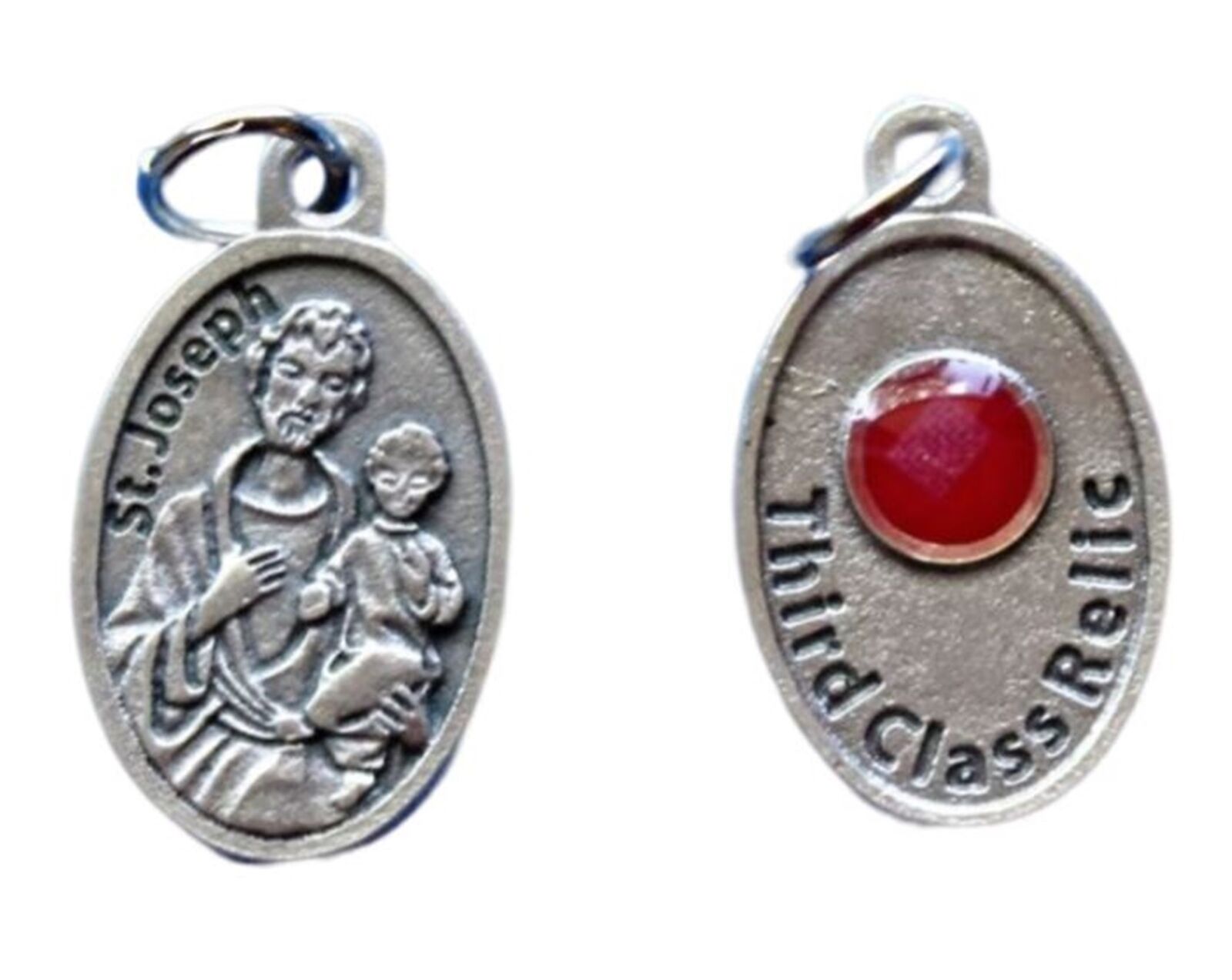 St Joseph Relic Medal 1 Inch Silver Tone 3rd Class Relic Pendant