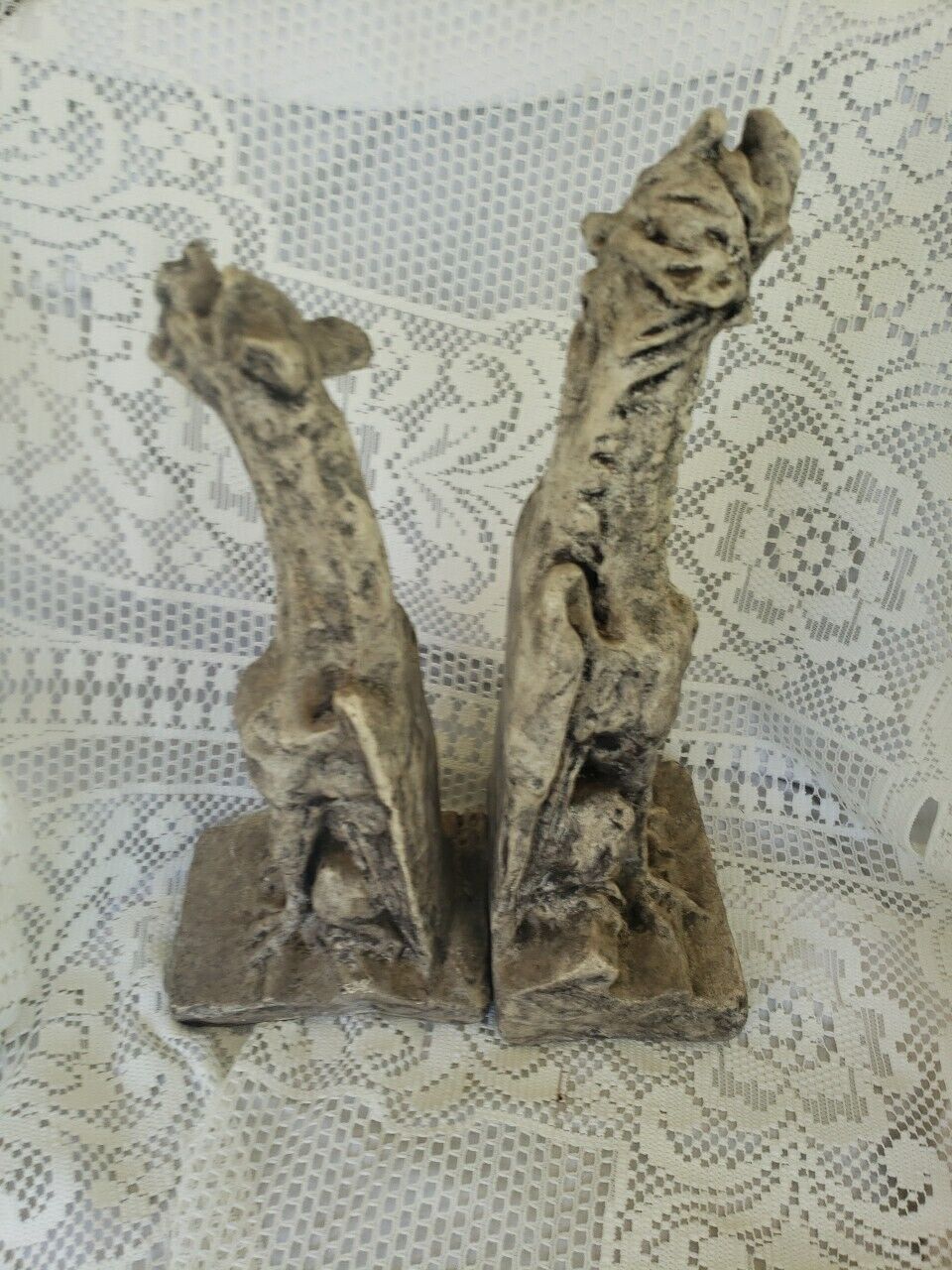  Vintage Gothic Gargoyle Statue Sculpture Bookends Doorstop Pair 15\