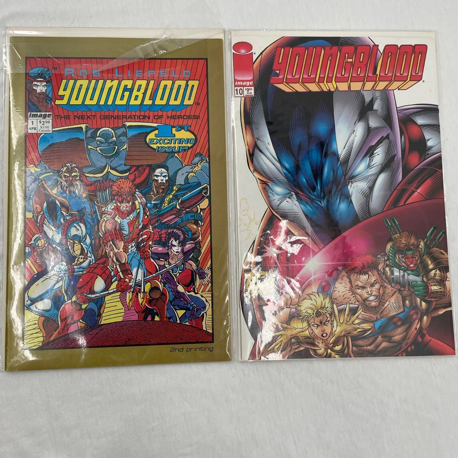 Youngblood #1 & #10 + Gold Variant 2nd Print #1 1st Image Comic 1992 Liefeld
