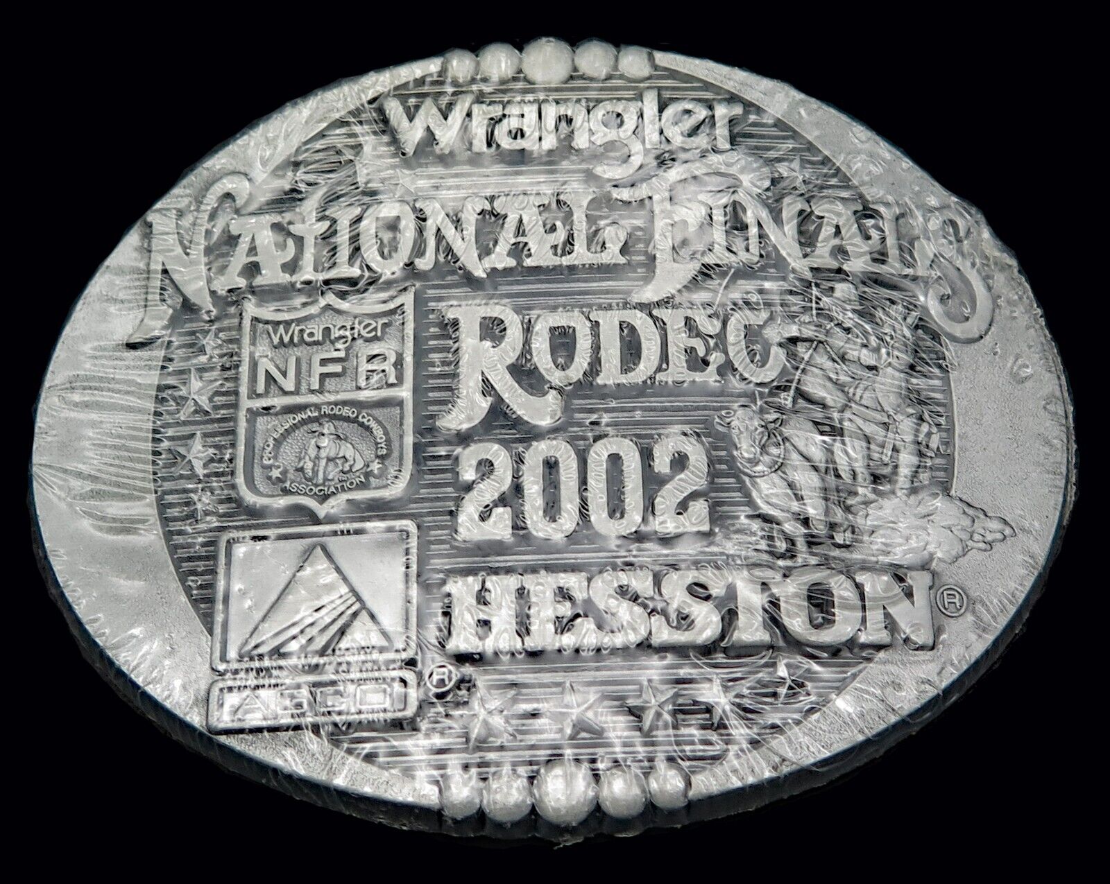 2002 Hesston Rodeo Western Cowboy Calf Roping NFR Vintage Belt Buckle