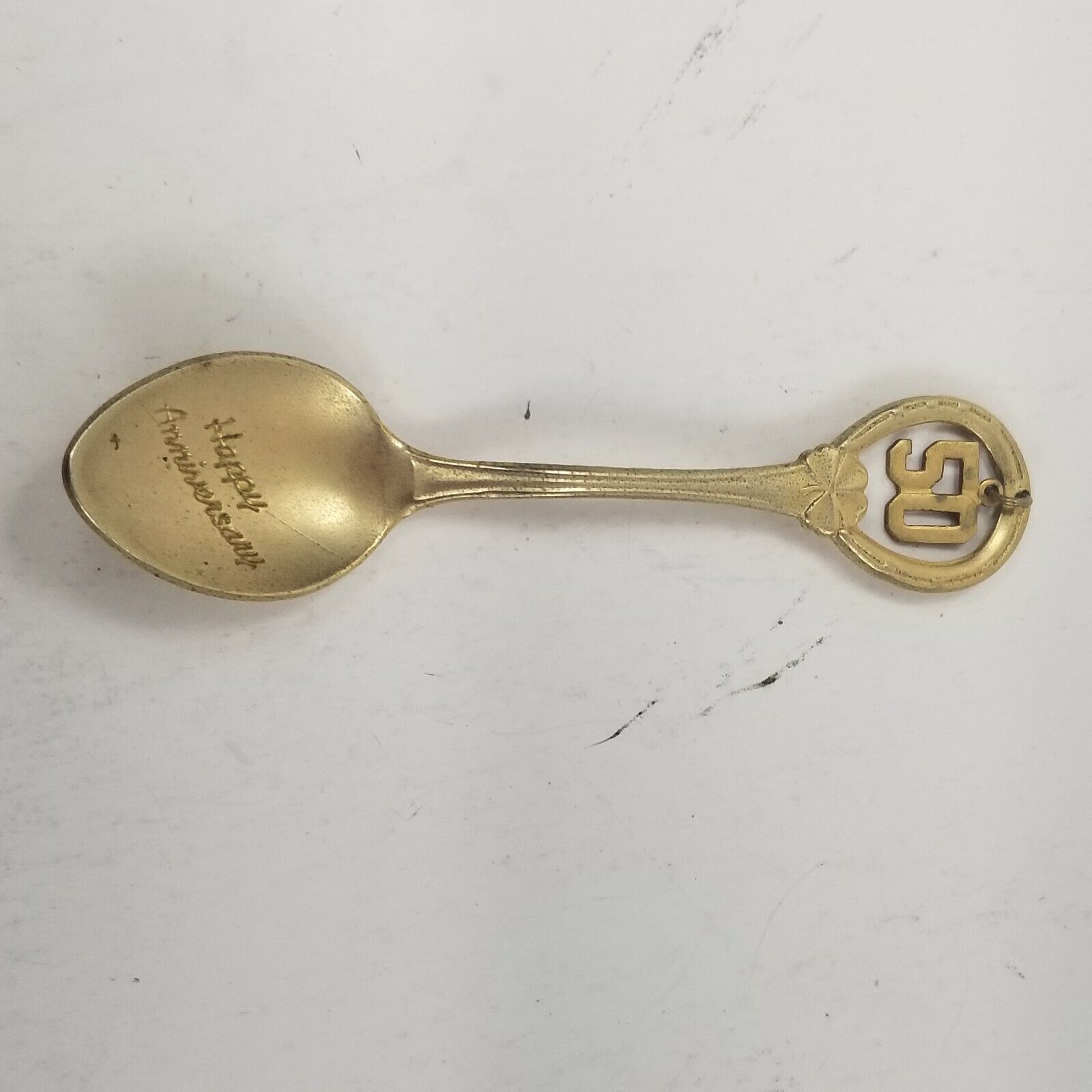 VINTAGE 50th Anniversary  Collector Spoon Gold In Color small 3.5 inches