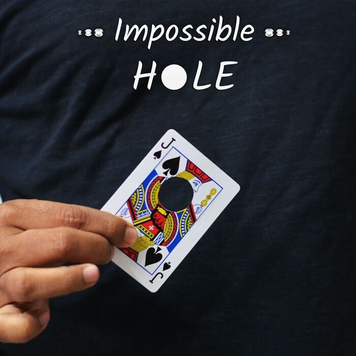 Magician\'s Impossible Hole Gimmick Use Any Small Object Thru Card Magic Trick