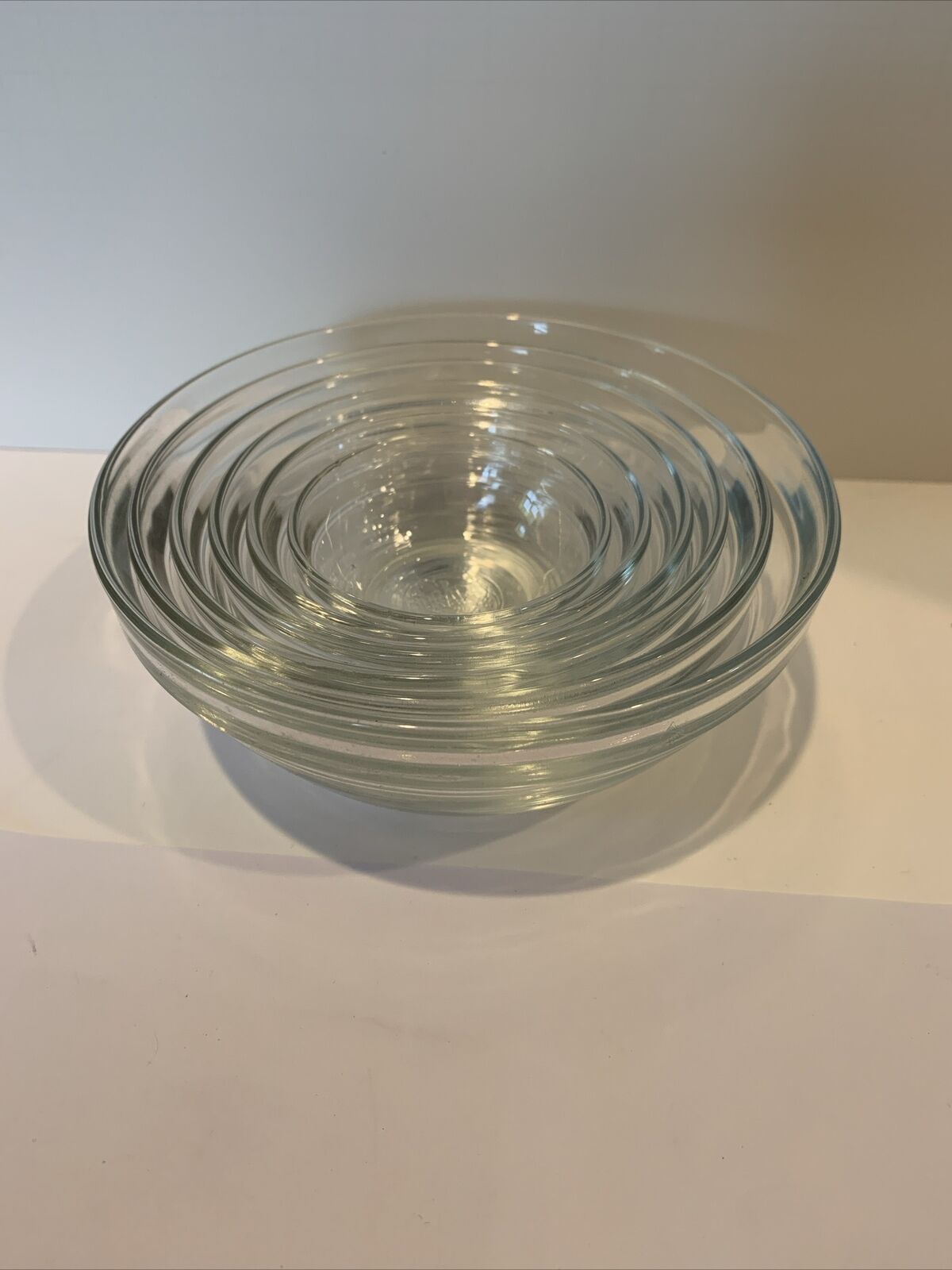 Vintage Duralex 6 Piece Glass Bowl Set Made In France 