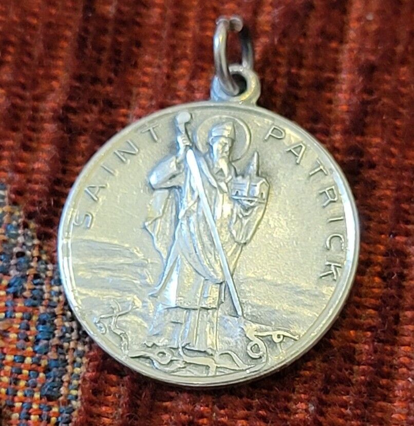 St. Patrick Vintage & New Sterling Medal Catholic France Patron Of Engineers