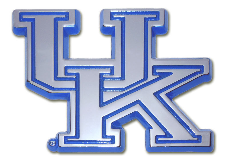 university of kentucky wildcats blue outlined chrome logo auto car emblem