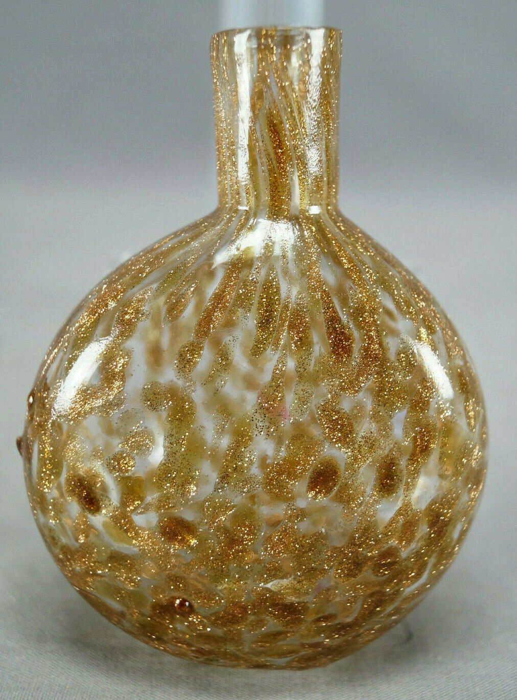 Venetian Copper Aventurine Hand Blown Glass Lay Down Perfume C.1890-1910