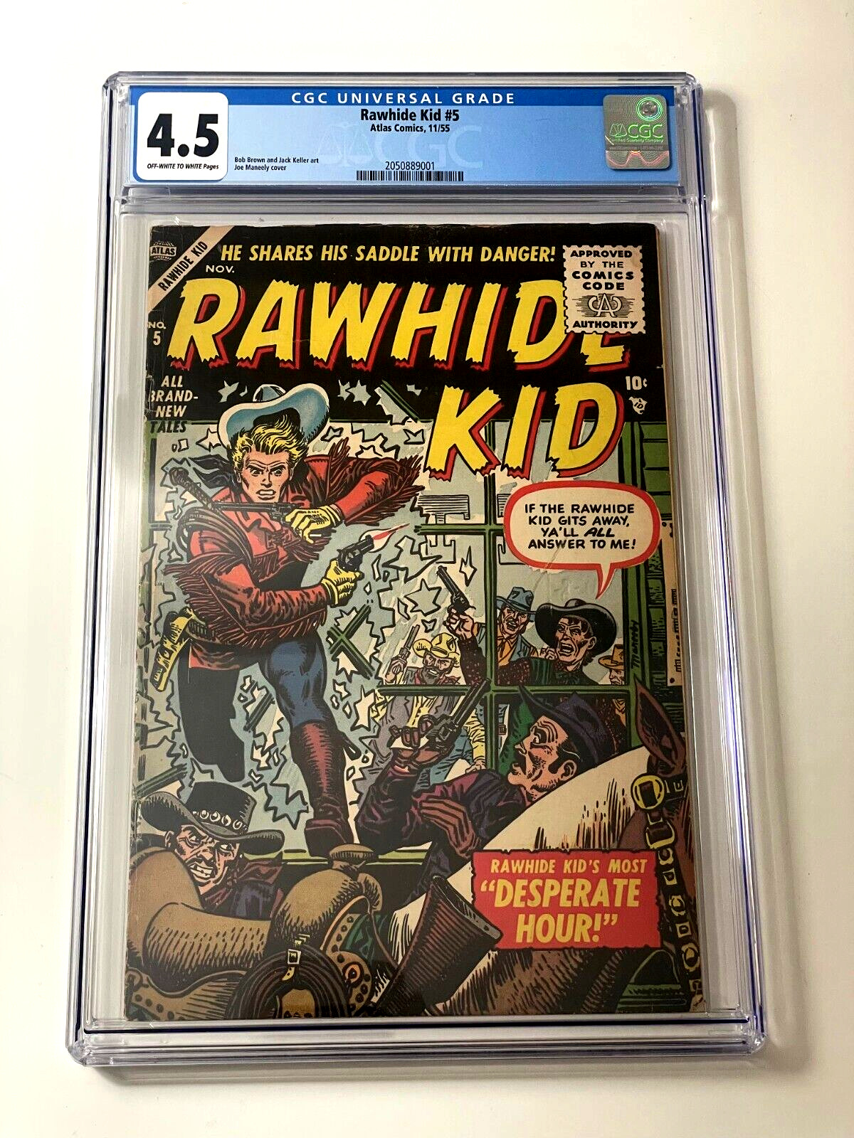 Rawhide Kid #5 CGC 4.5 1955 Atlas Comic Book Jon Maneely OFF-WHITE WHITE Pages
