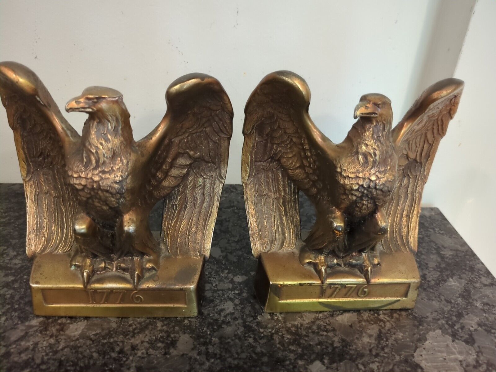 Vintage American Federal Brass Eagle Single Bookend PMC 114B Pair Heavy