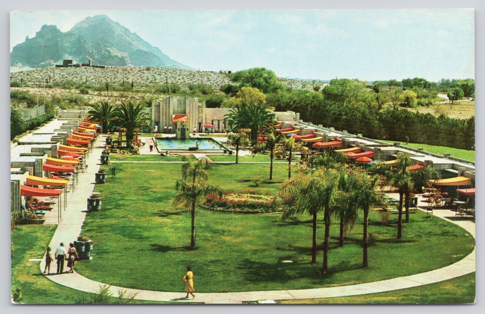 Pool and Cabanas Arizona Biltmore Hotel Phoenix AZ Vintage Postcard