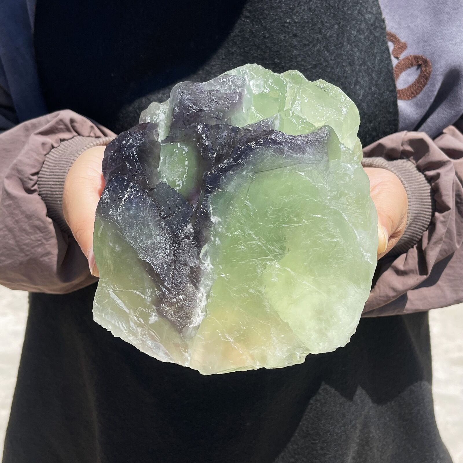 6.6LB Natural Green Fluorite Quartz Calcite Crystal Specimen Healing TQS9299
