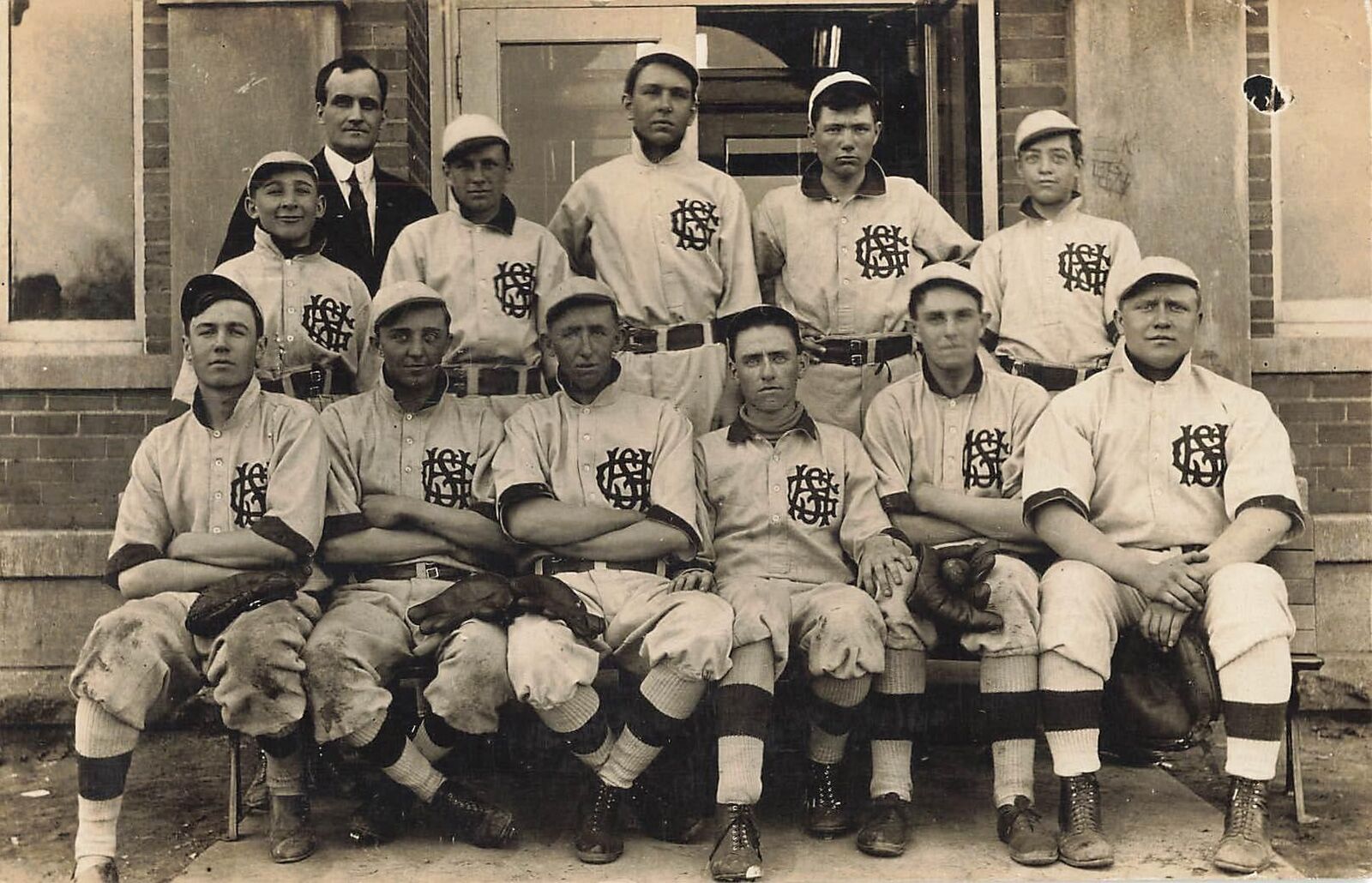 1910s RPPC Baseball Team Real Photo Postcard GHS High School Base Ball NICE